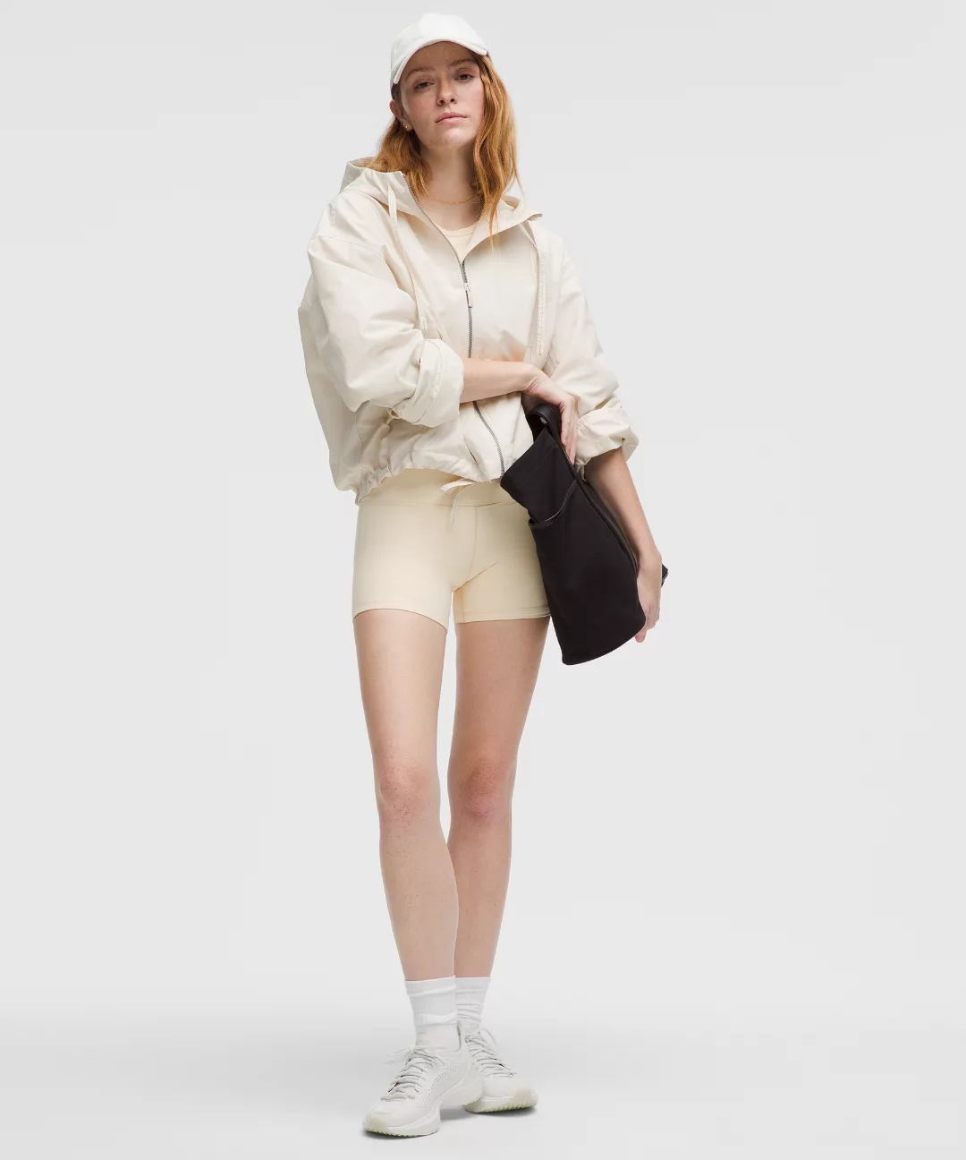Water-Resistant Cropped Hooded Jacket