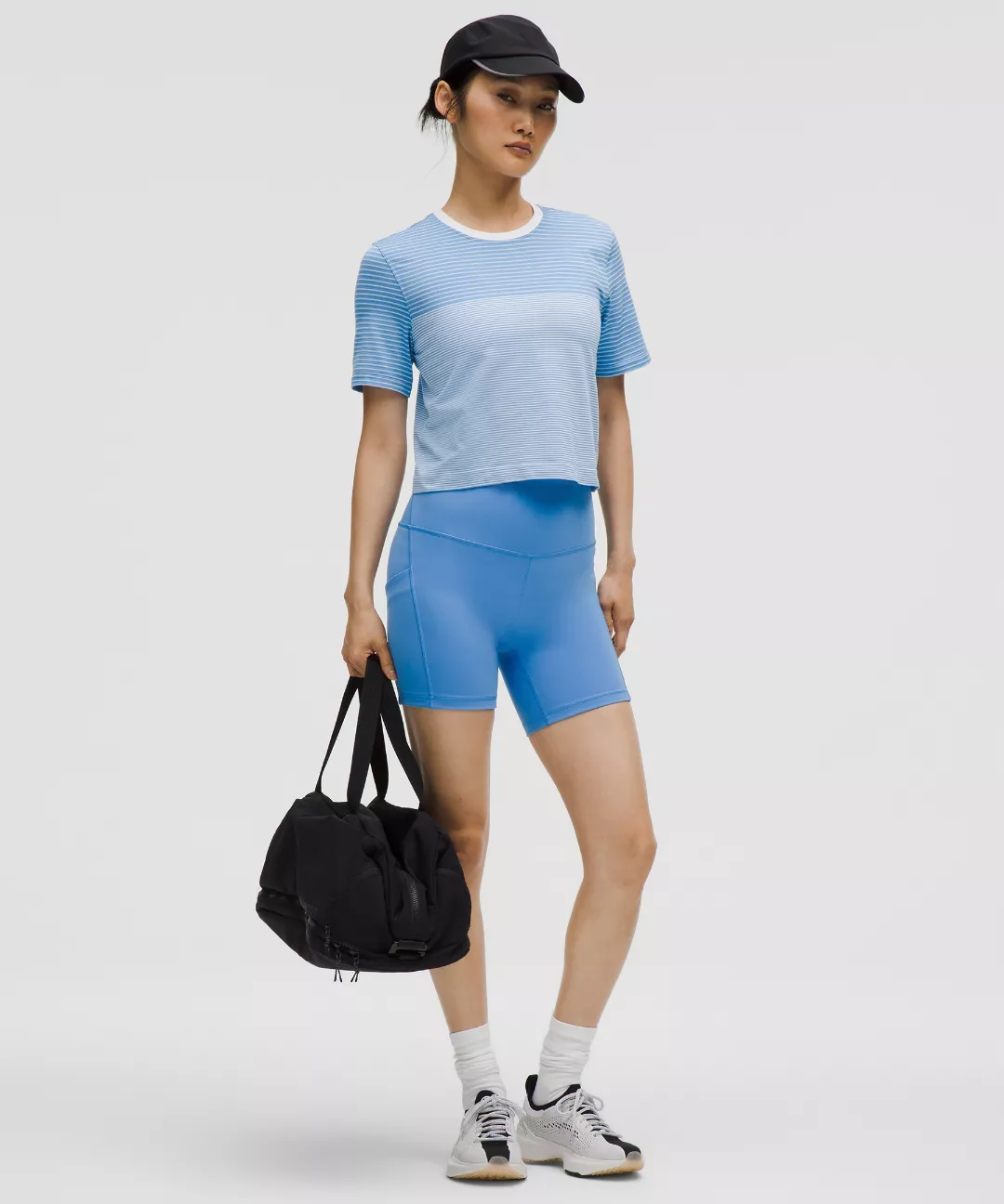 Seamless Classic-Fit Mariner Stripe Cropped T-Shirt