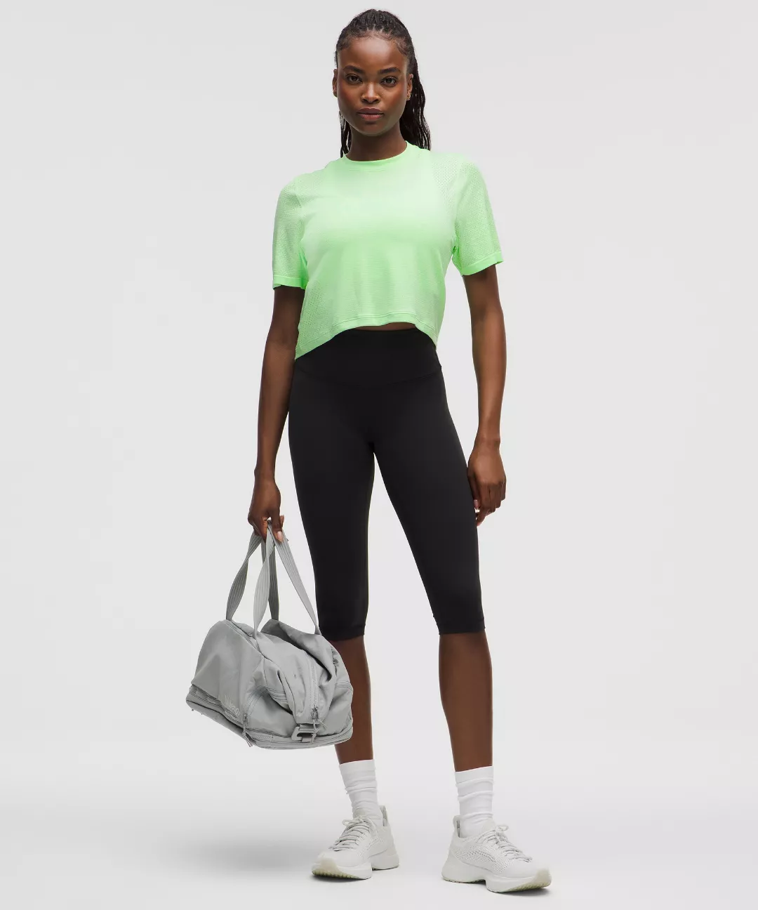 Swiftly High-Low Cropped Short-Sleeve Shirt