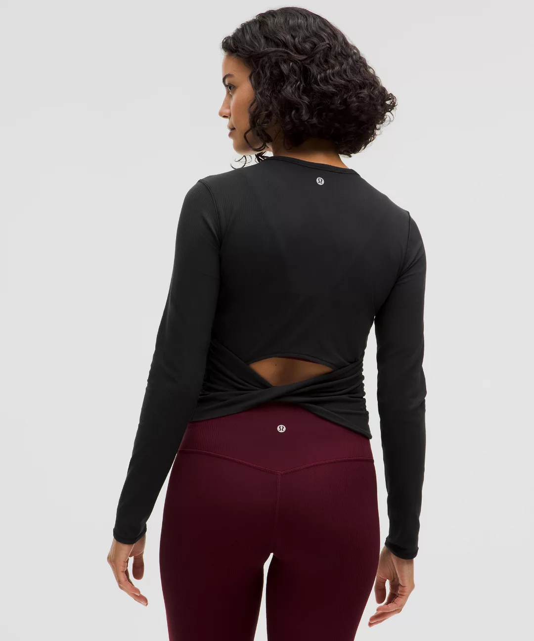 All It Takes Back-Twist Ribbed Long-Sleeve Shirt