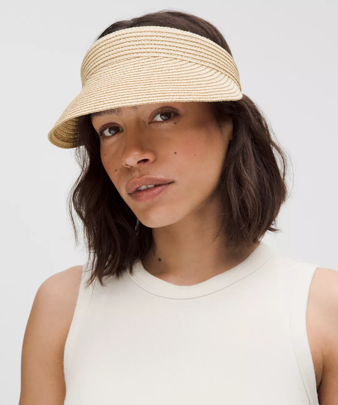 Women's Paper Straw Removable Sweatband Visor