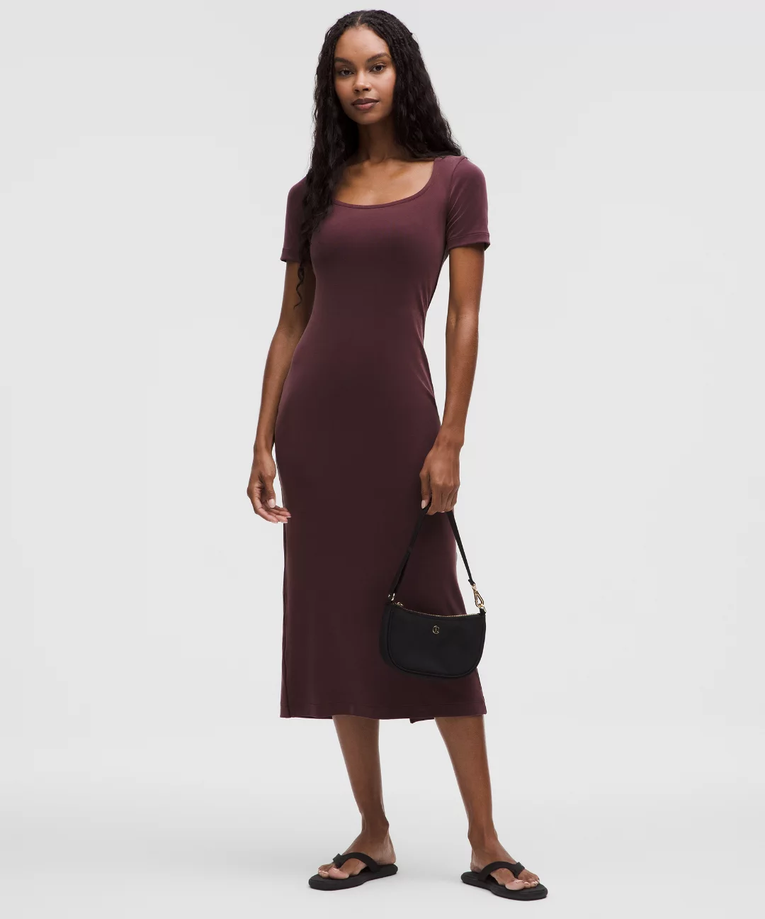 Drapey Softstreme Scoop-Neck Midi Dress