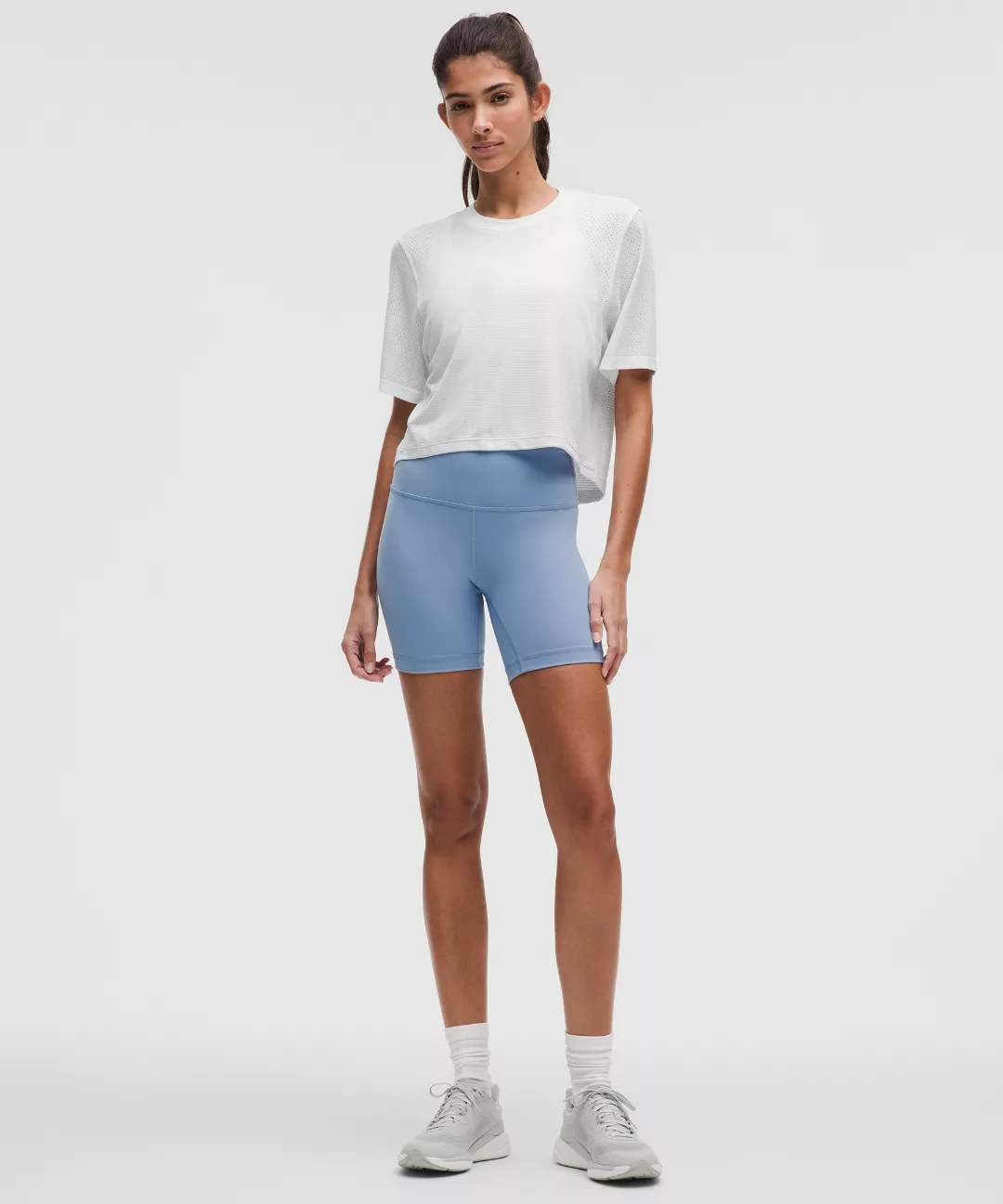 Swiftly High-Low Cropped Short-Sleeve Shirt