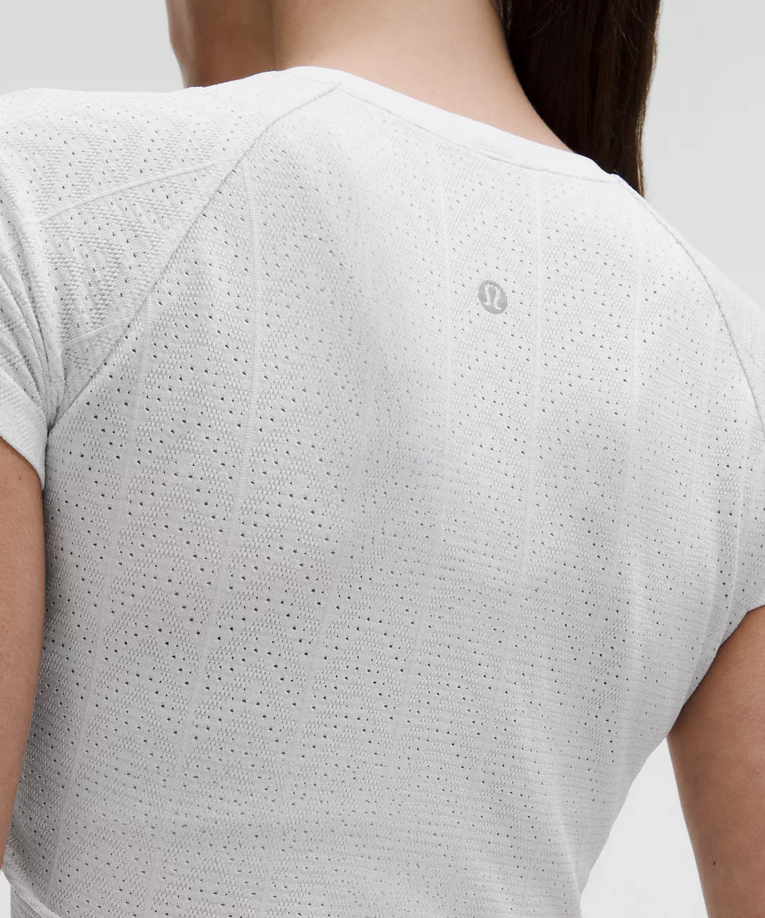 Swiftly Pointelle Cropped Short-Sleeve Shirt