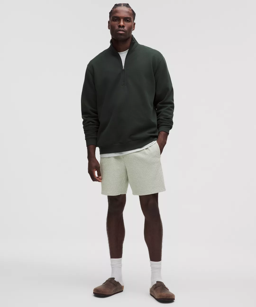 Textured Double-Knit Cotton Short 7"