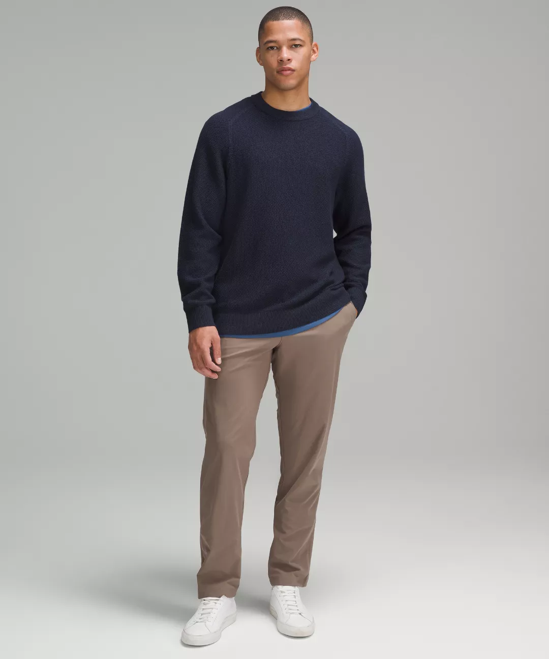 Textured Knit Crewneck Sweater
