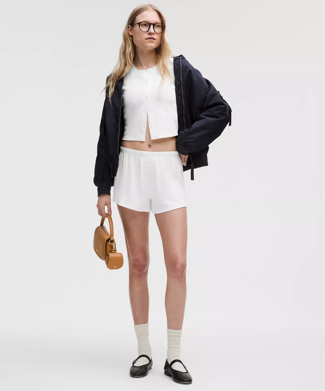 Cotton Pointelle Mid-Rise Short 3"