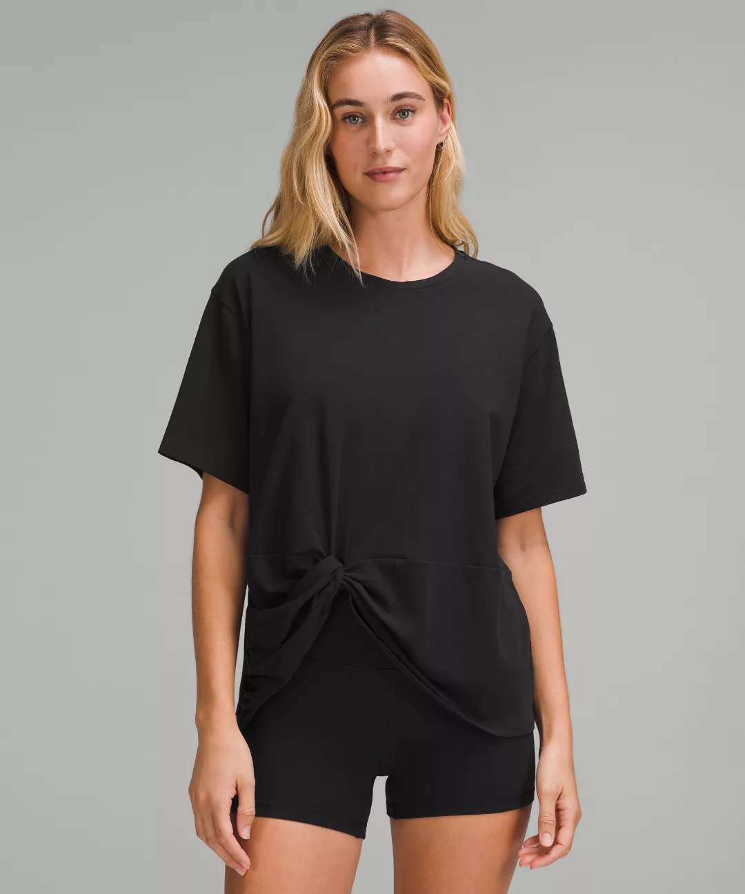 Twist-Front Oversized T-Shirt