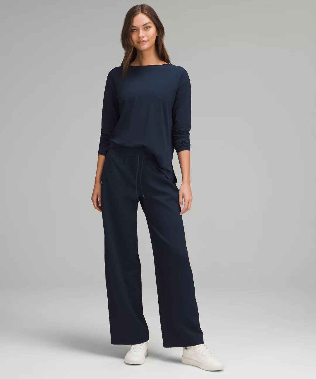 Relaxed-Fit Boatneck Long-Sleeve Shirt