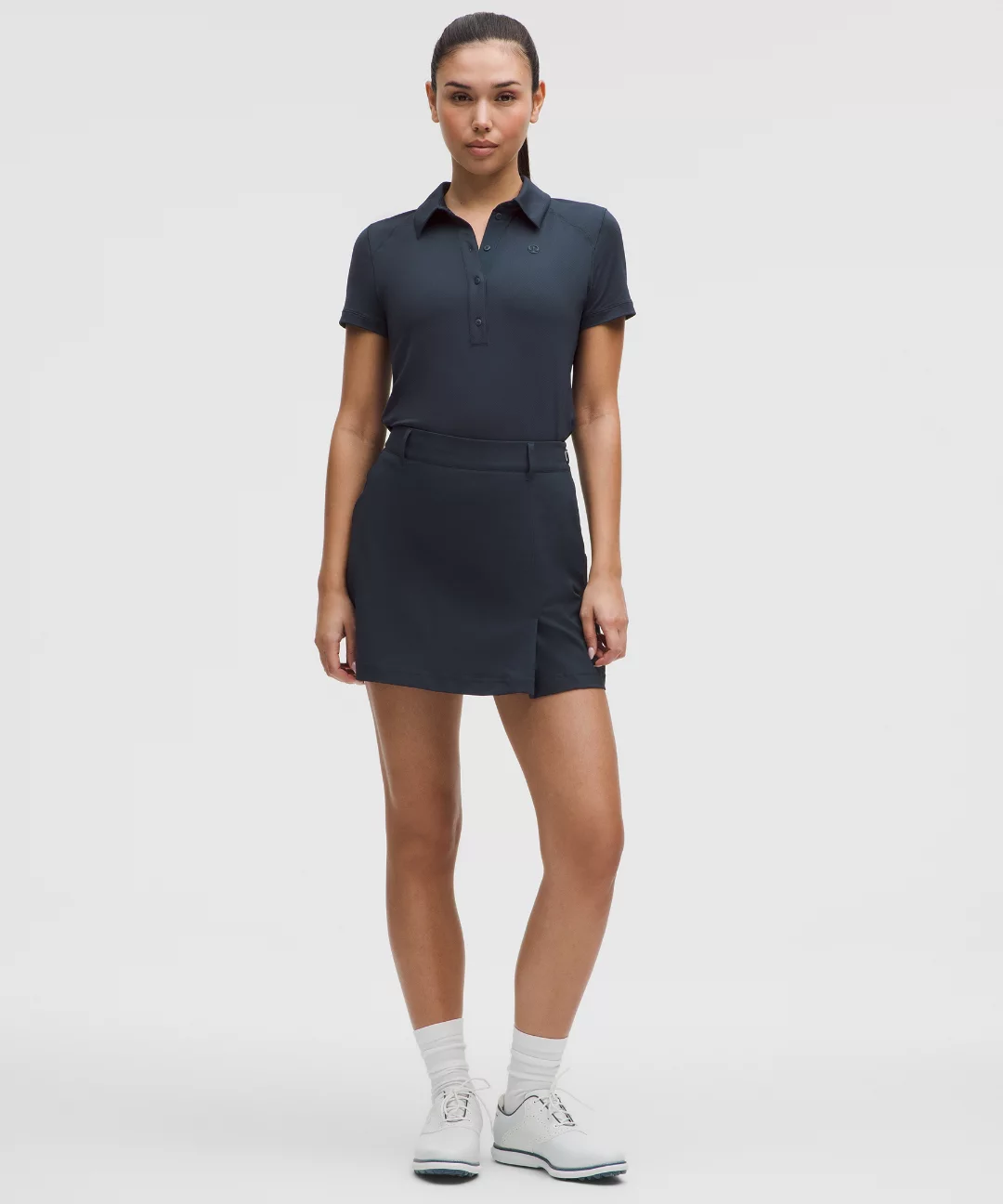 Stretch Twill Front Pleat Golf Skirt
