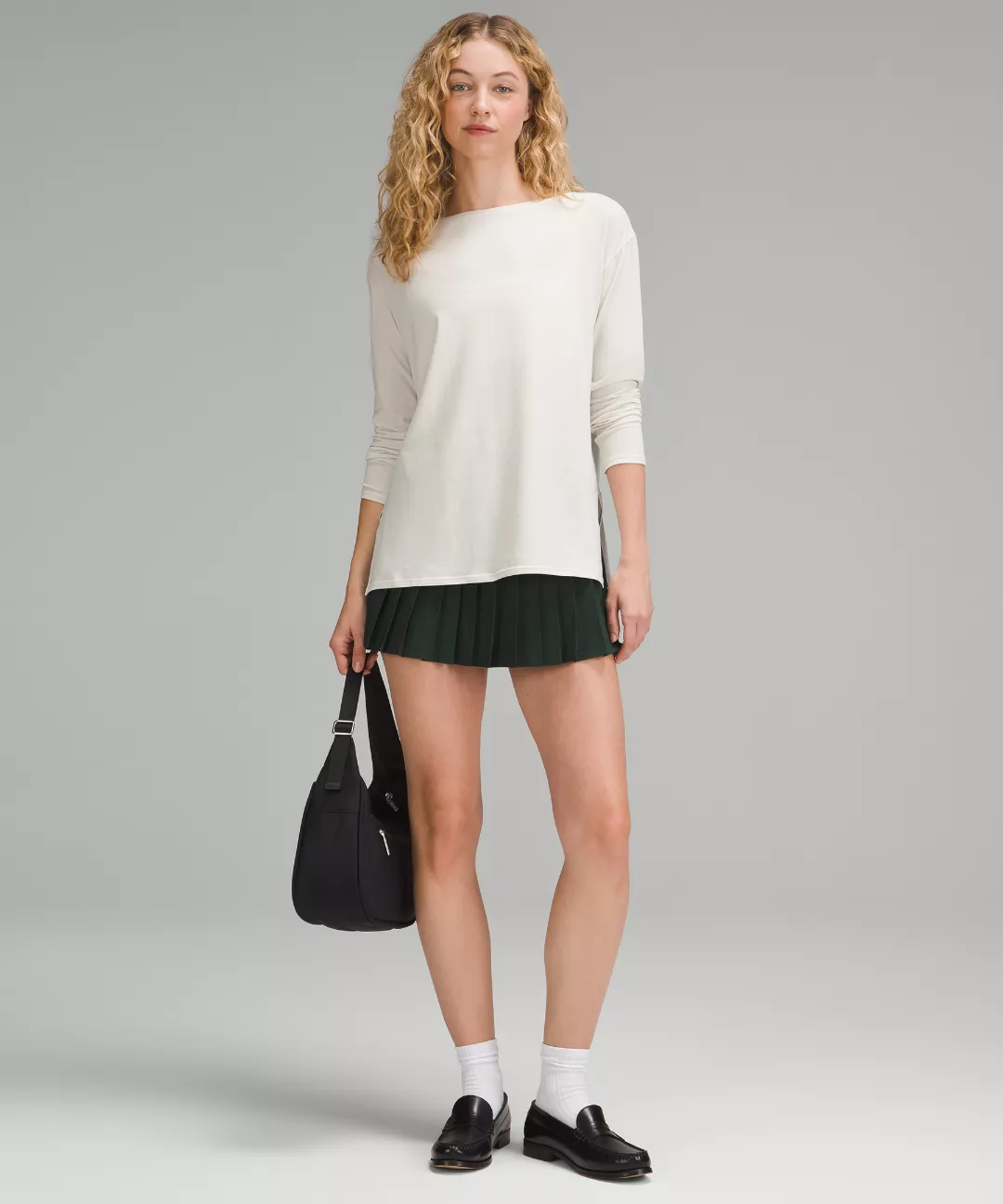 Relaxed-Fit Boatneck Long-Sleeve Shirt
