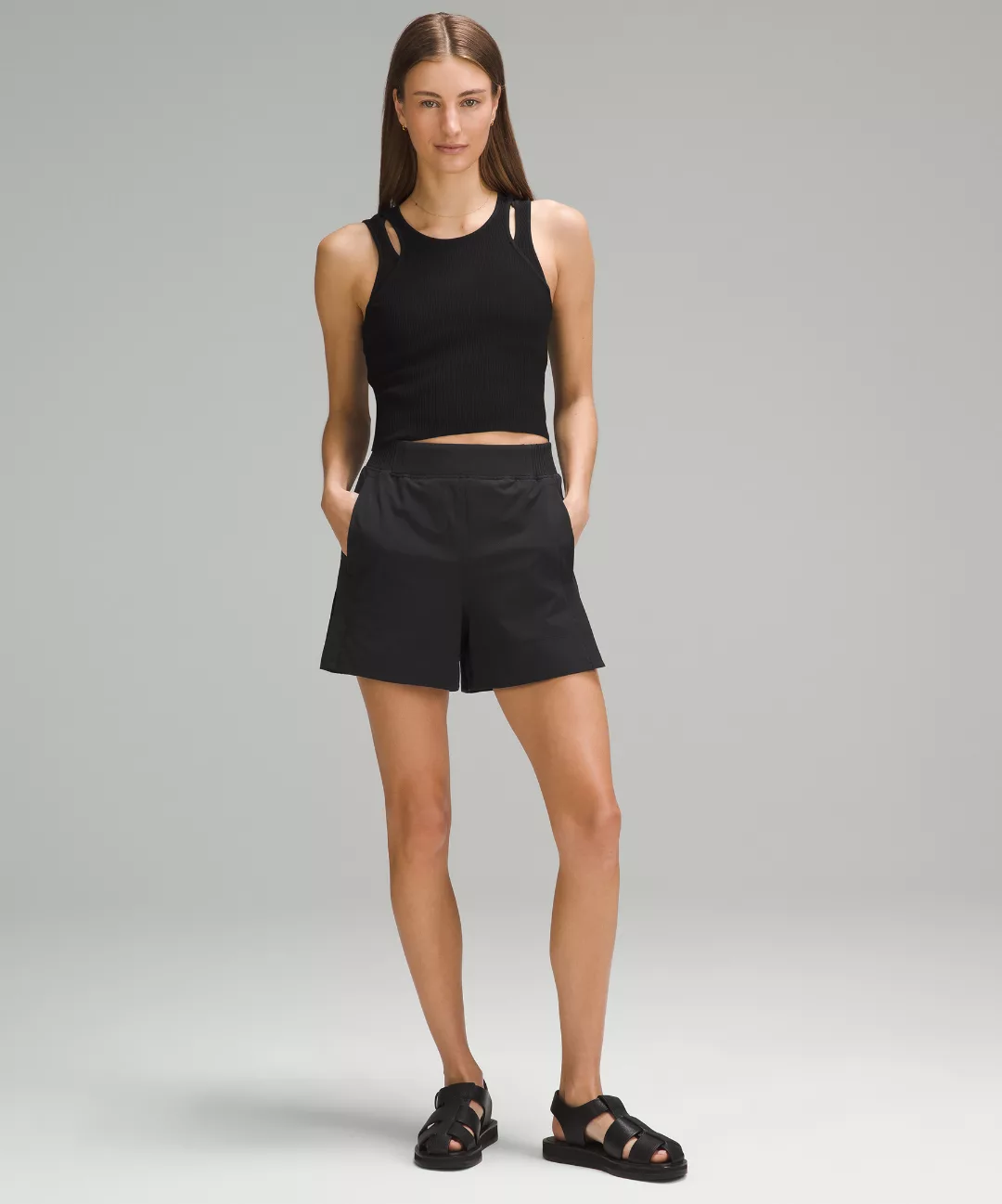Stretch Woven Relaxed-Fit High-Rise Short 4"