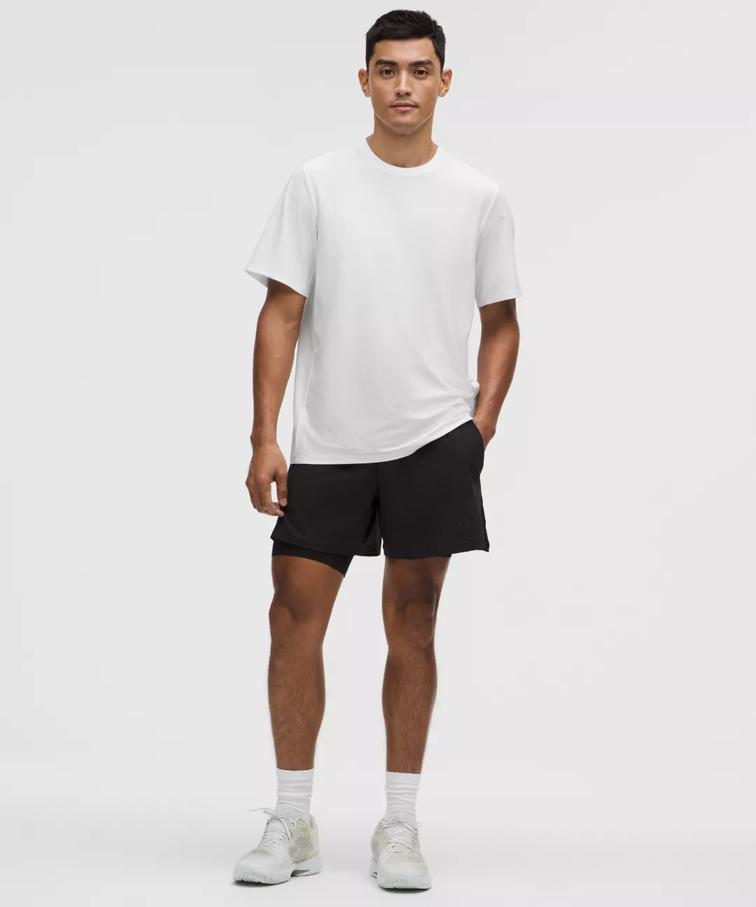 UV-Protective Striped Mesh Tennis T-Shirt