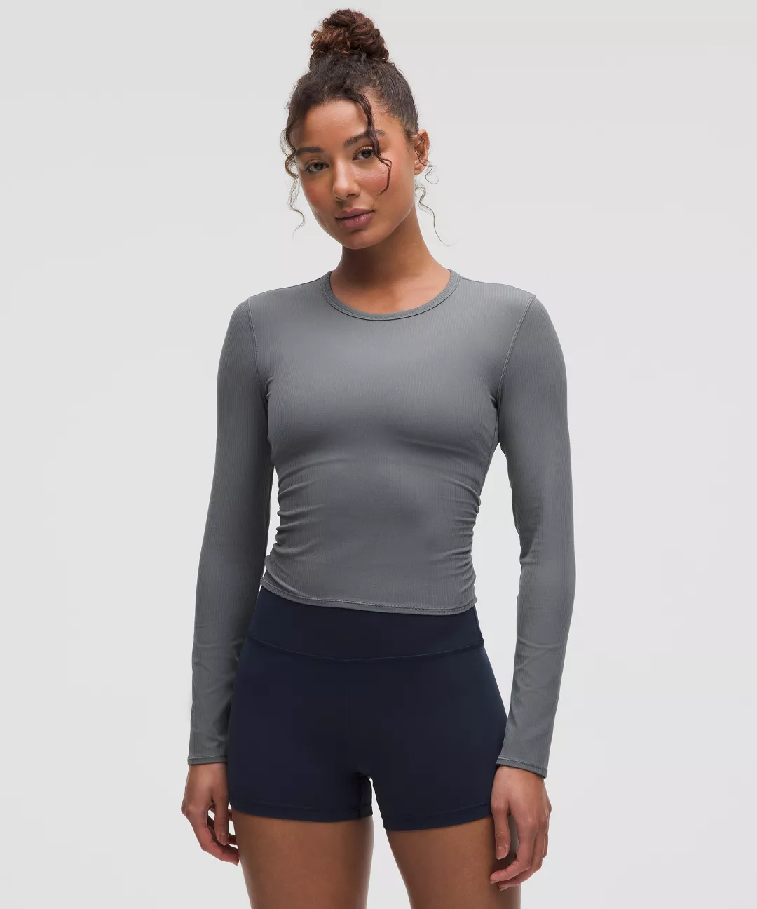 All It Takes Back-Twist Ribbed Long-Sleeve Shirt