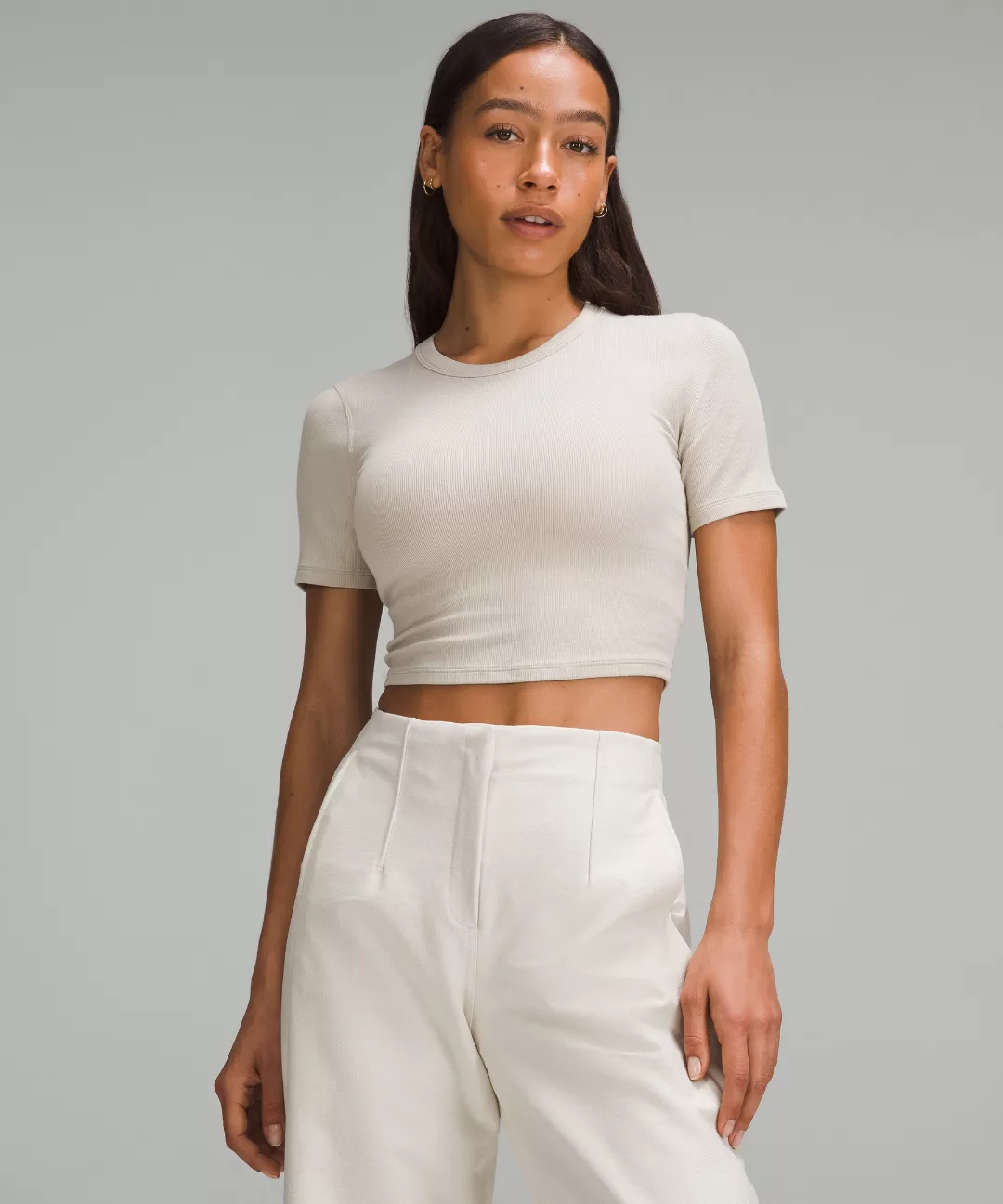Hold Tight Straight-Hem Cropped T-Shirt
