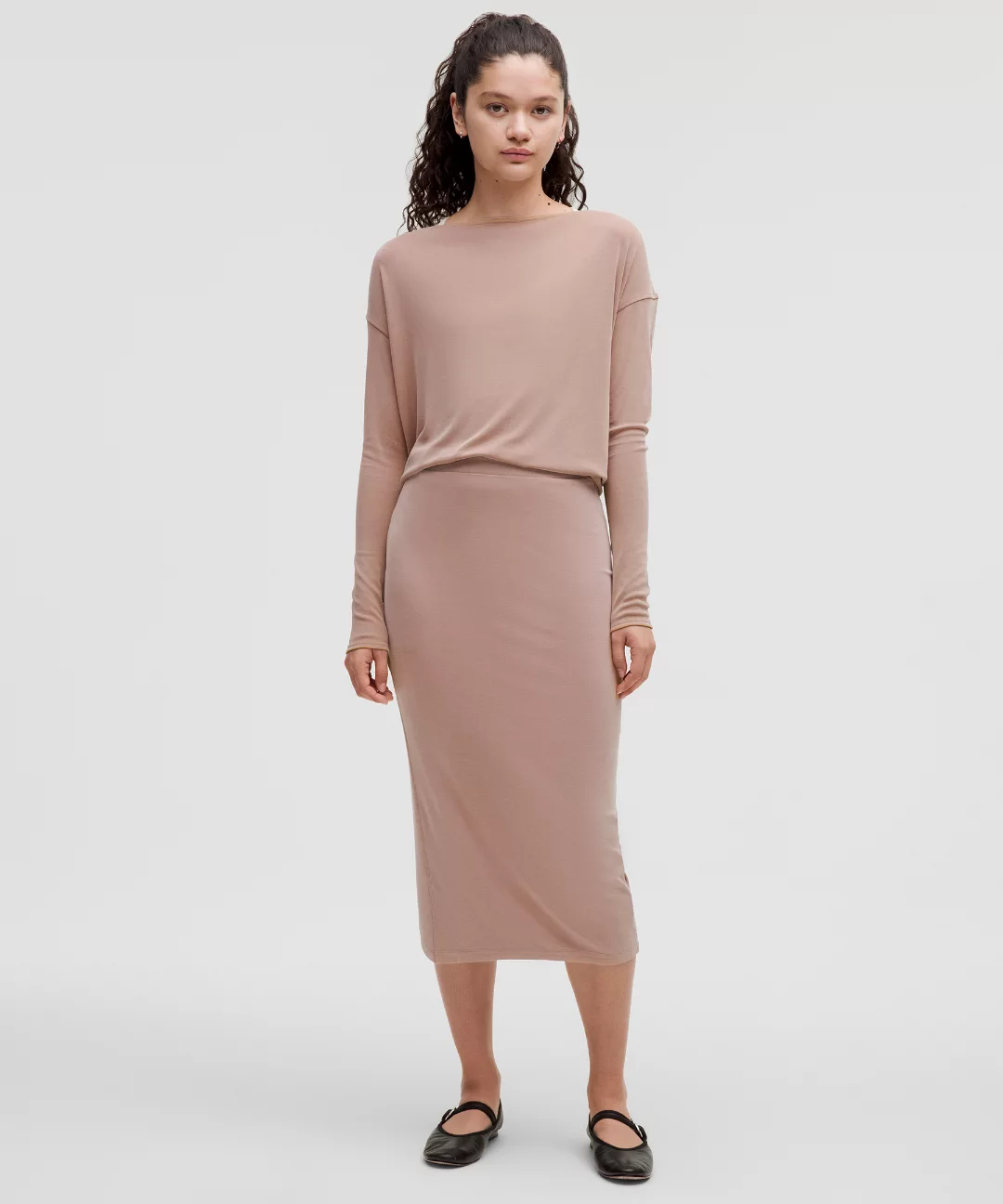Drapey Softstreme Column Midi Skirt