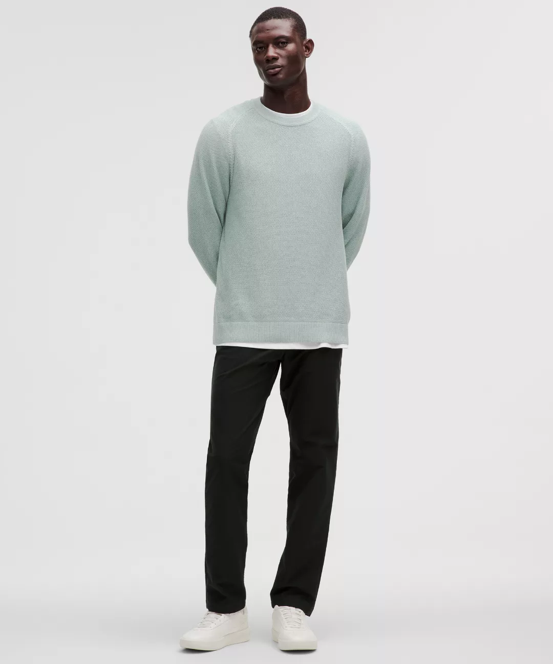 Textured Knit Crewneck Sweater