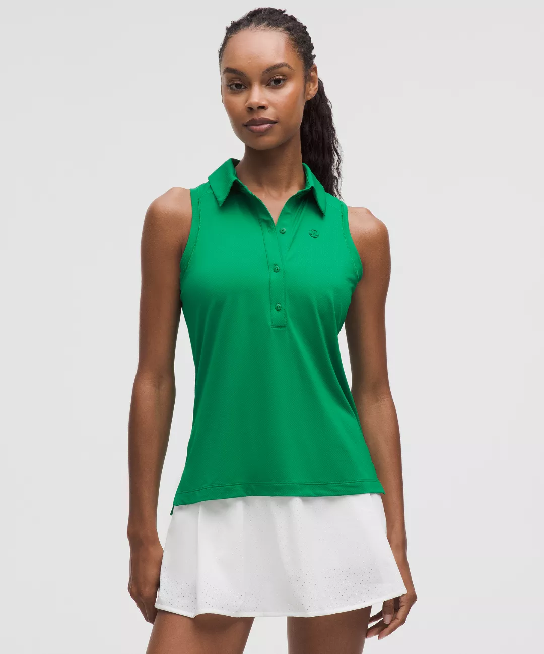 Quick-Dry Sleeveless Polo Shirt *Straight Hem