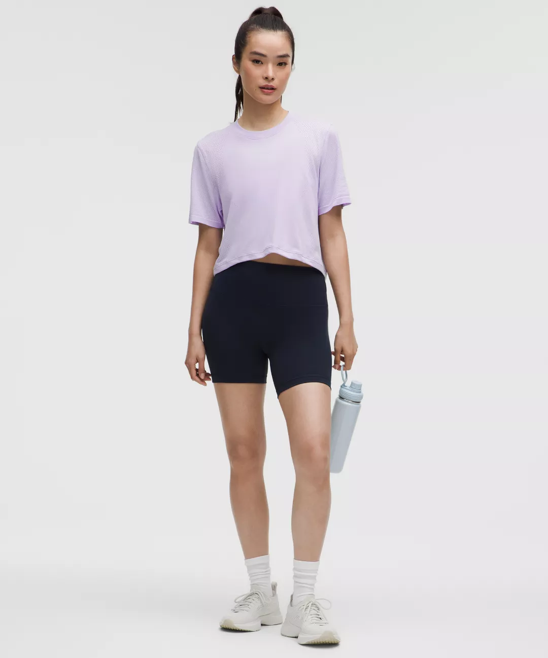 Swiftly High-Low Cropped Short-Sleeve Shirt