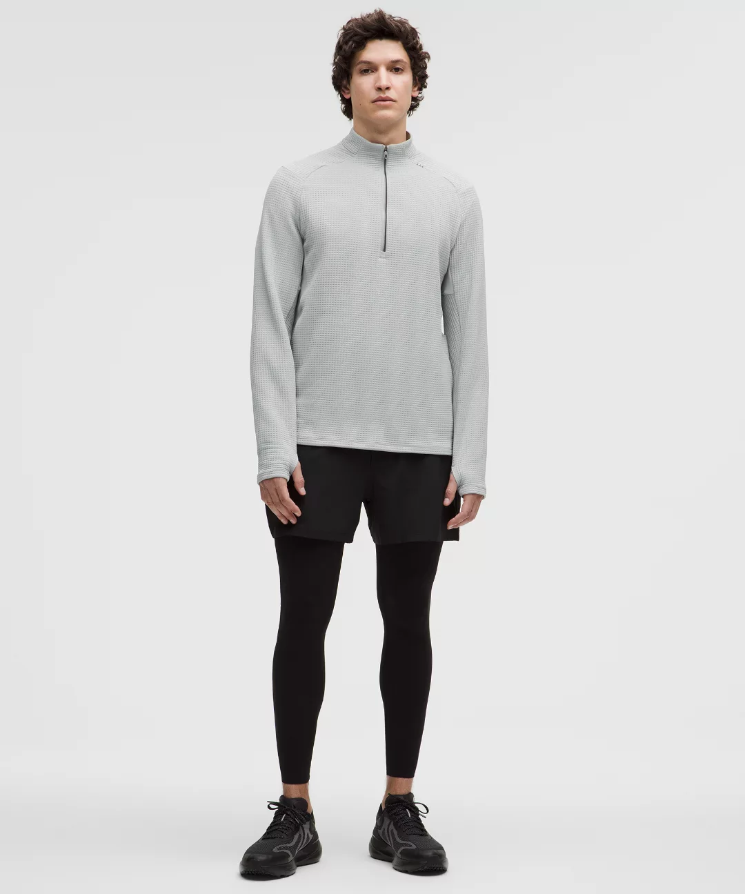 Waffle-Knit Half Zip