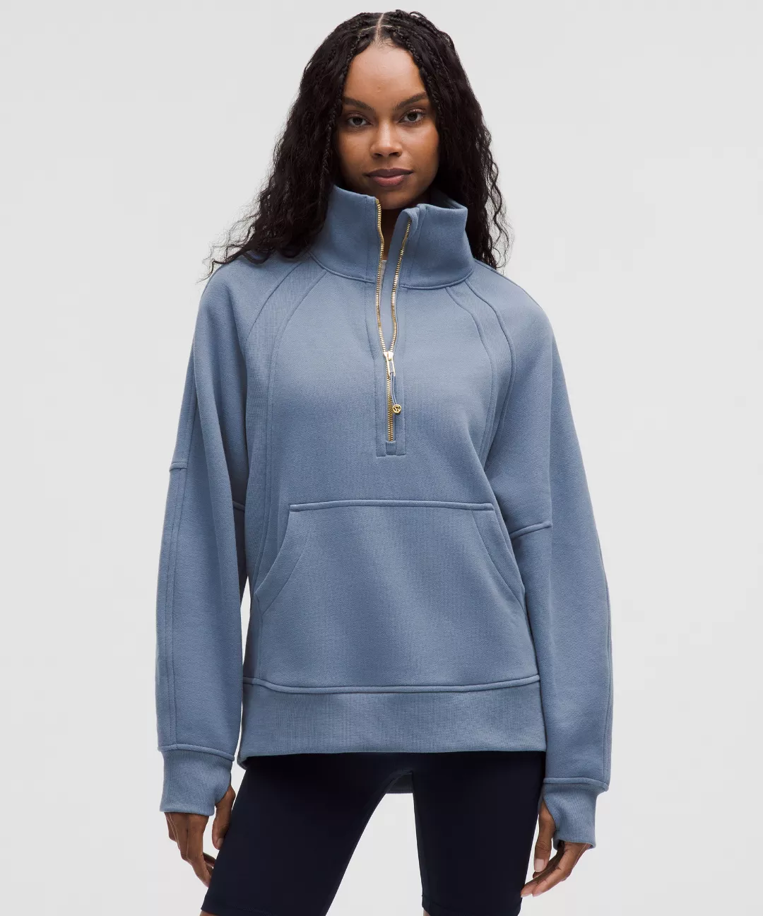 Scuba Oversized Funnel-Neck Half Zip *Long