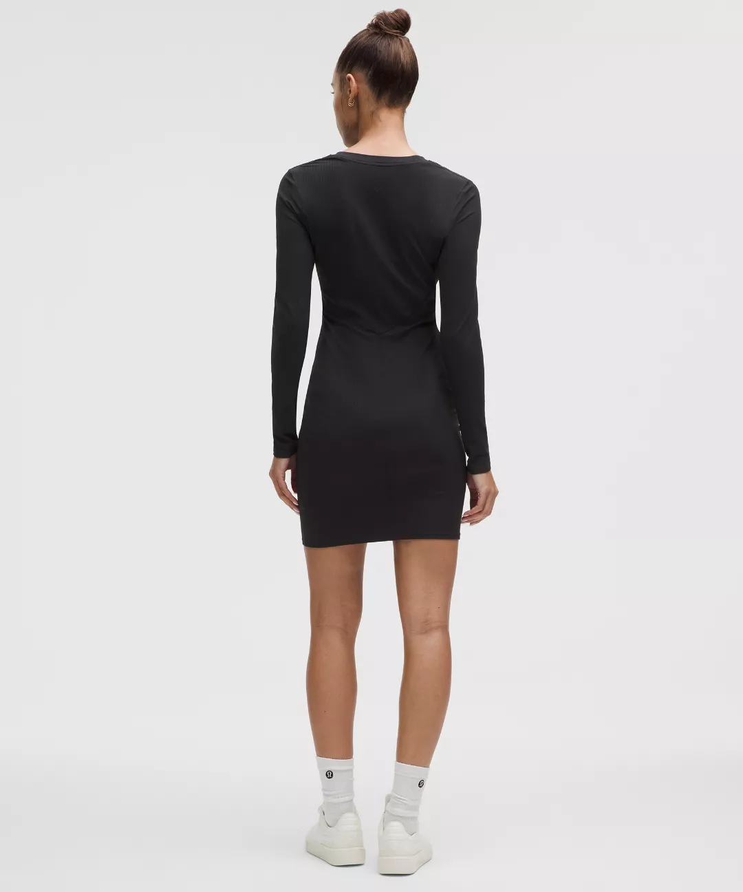 All Aligned Ribbed Long-Sleeve Henley Dress