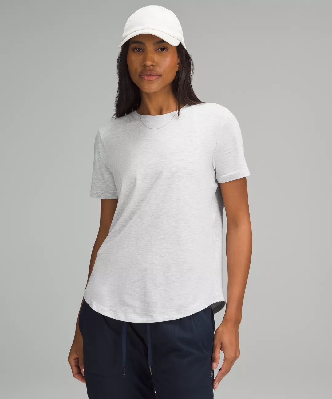 Love Curved-Hem Crewneck T-Shirt
