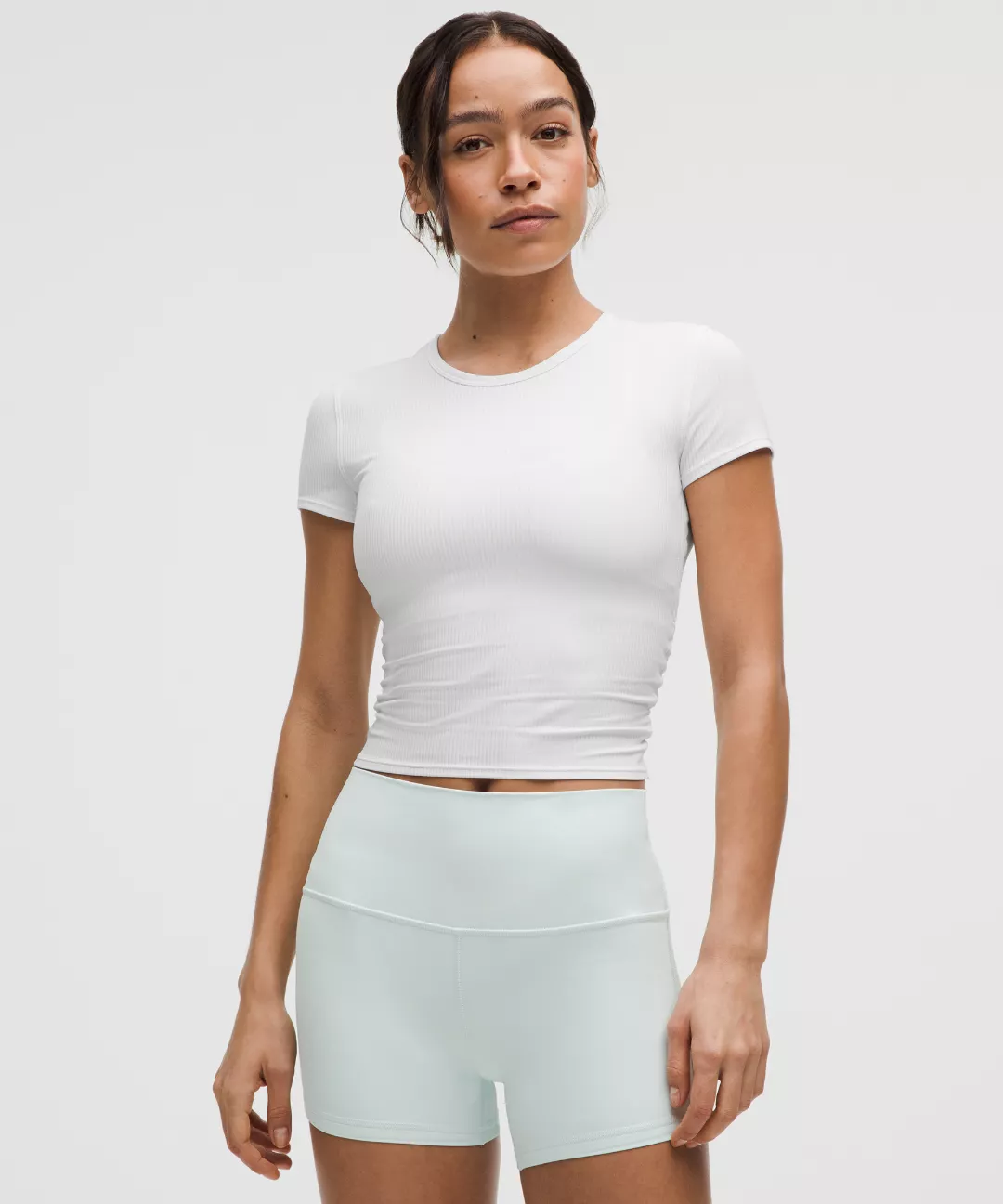 All It Takes Back-Twist Ribbed Short-Sleeve Shirt