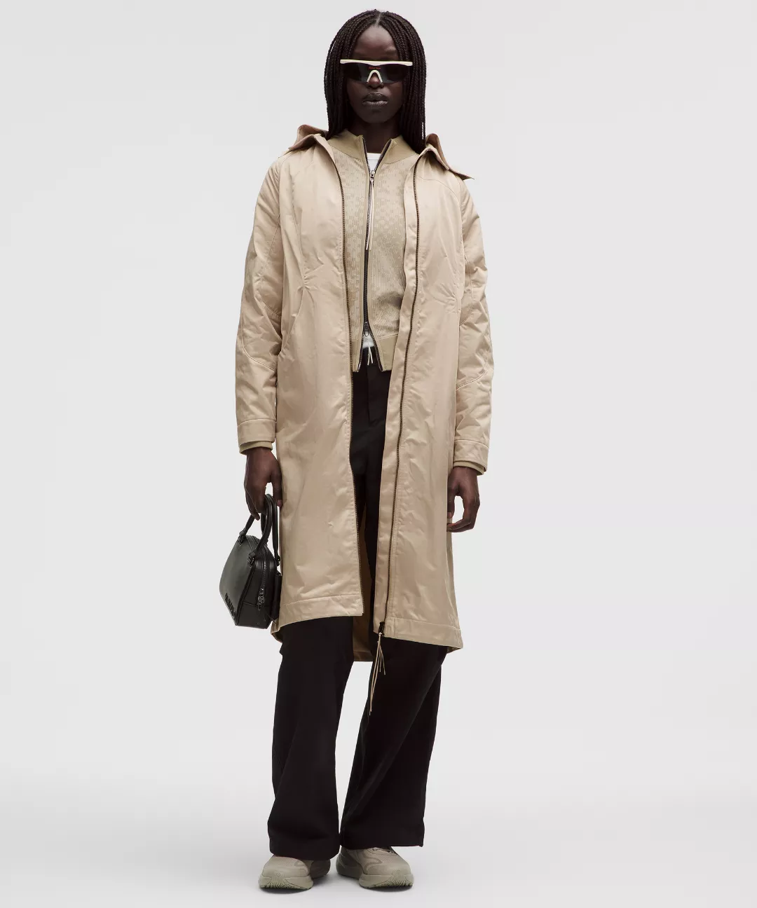 Taffeta Removable-Hood Long Jacket *SLNSH Collection