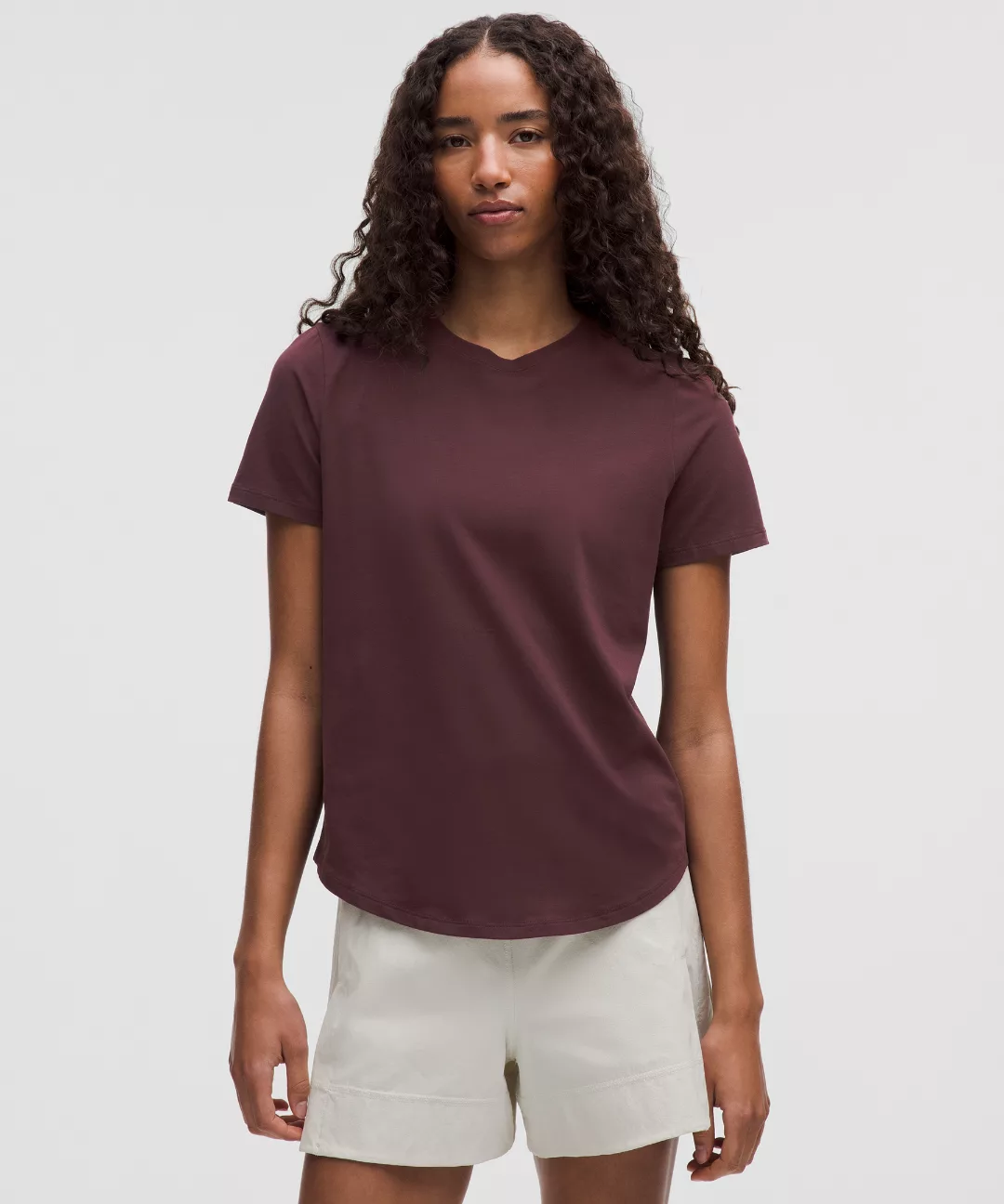 Love Curved-Hem Crewneck T-Shirt