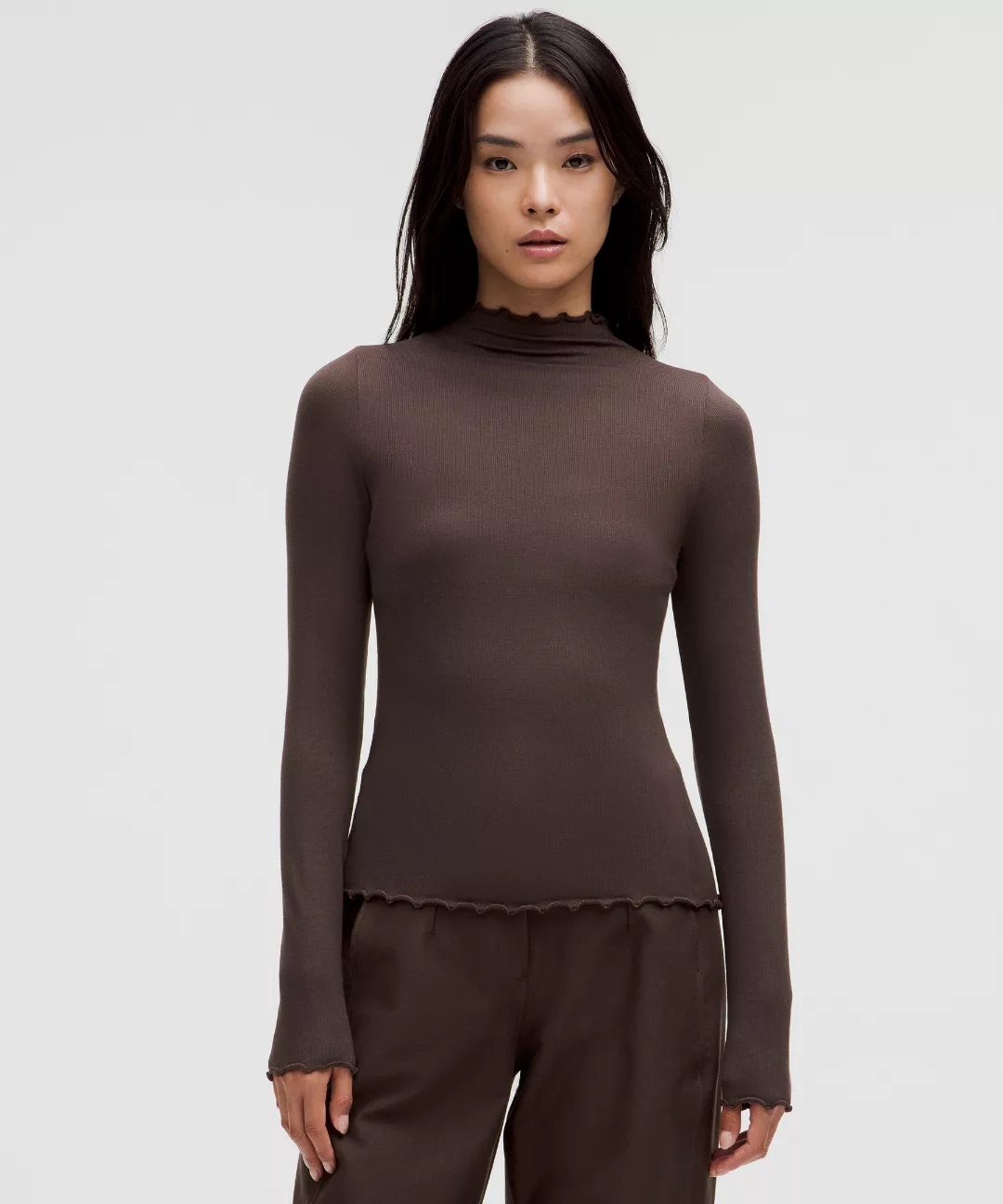 Hold Tight Lettuce-Edge Turtleneck