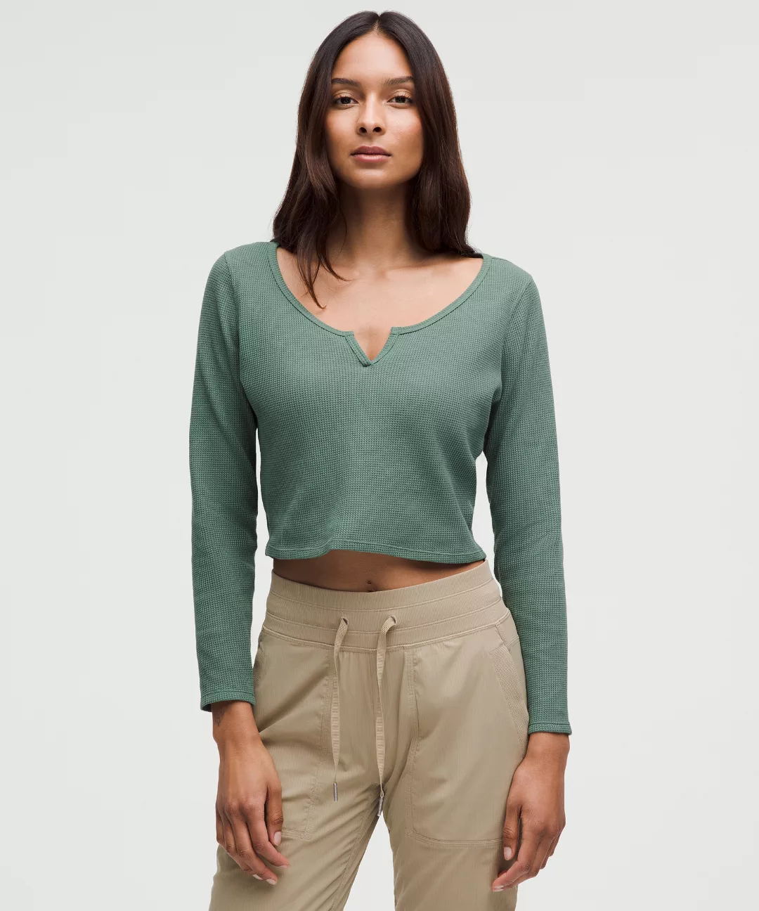 Cotton-Blend Henley Long-Sleeve Shirt