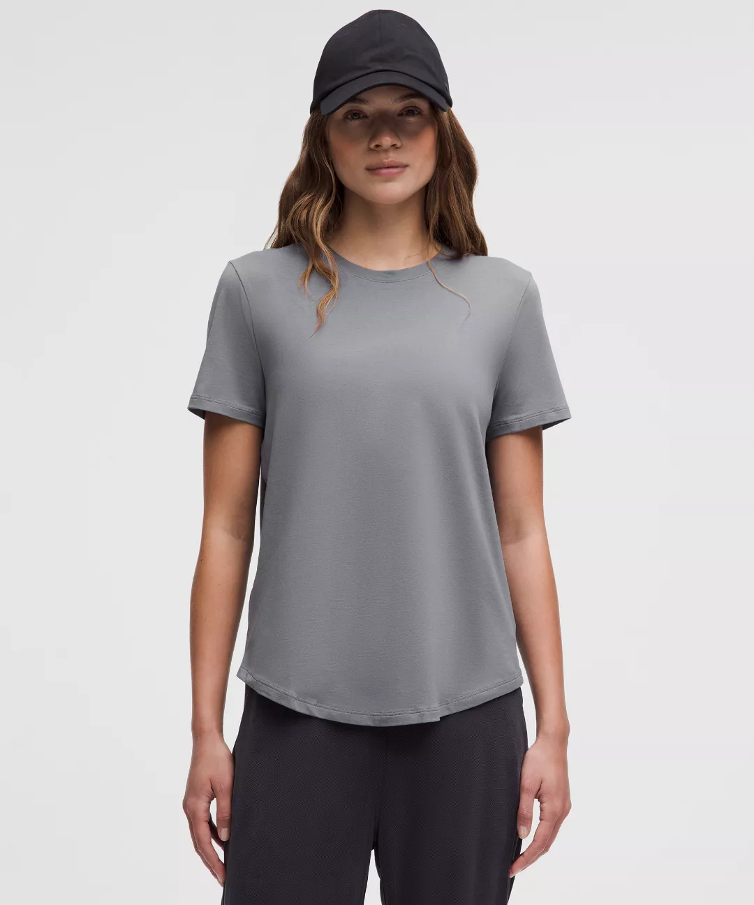 Love Curved-Hem Crewneck T-Shirt