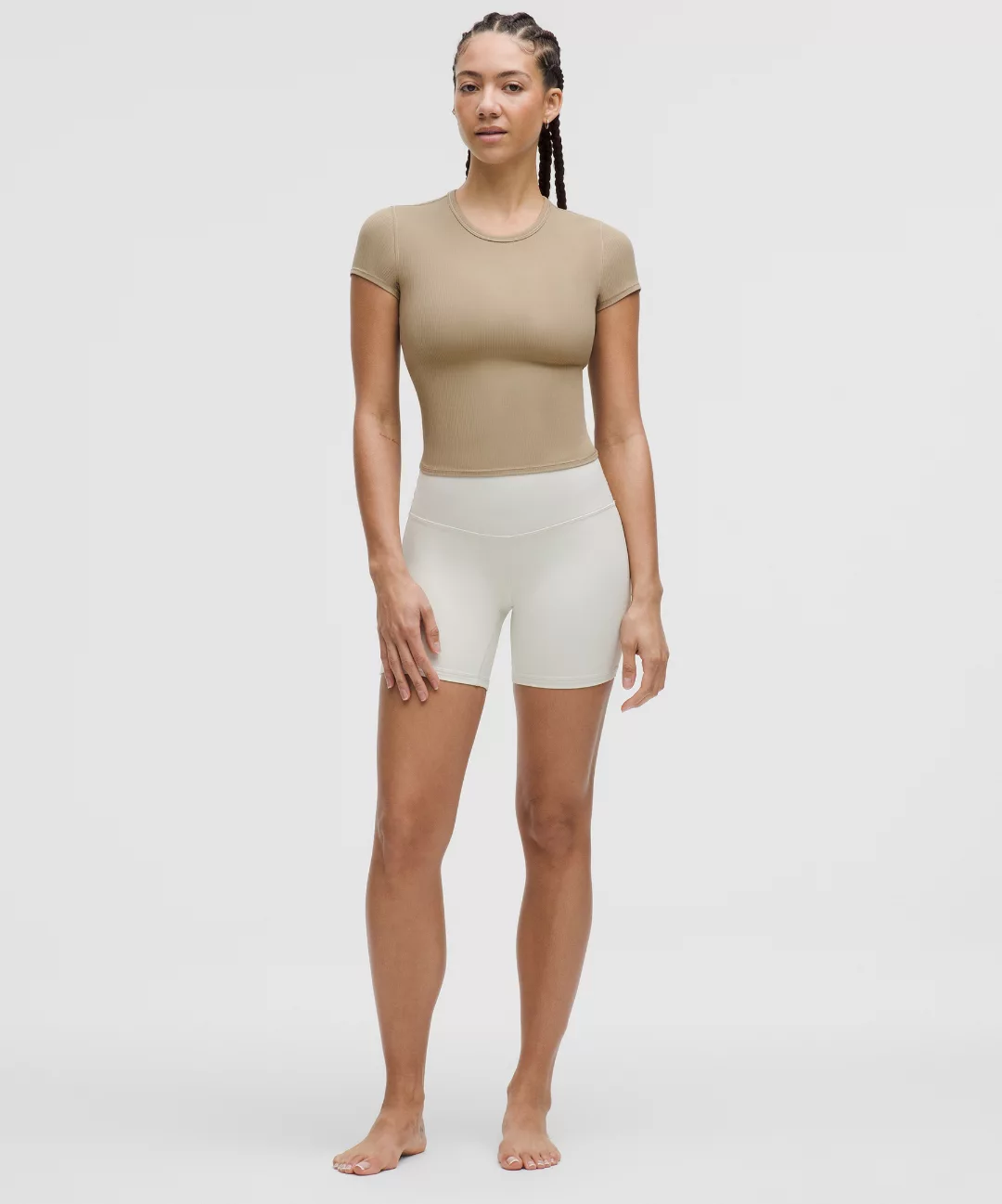 All It Takes Back-Twist Ribbed Short-Sleeve Shirt