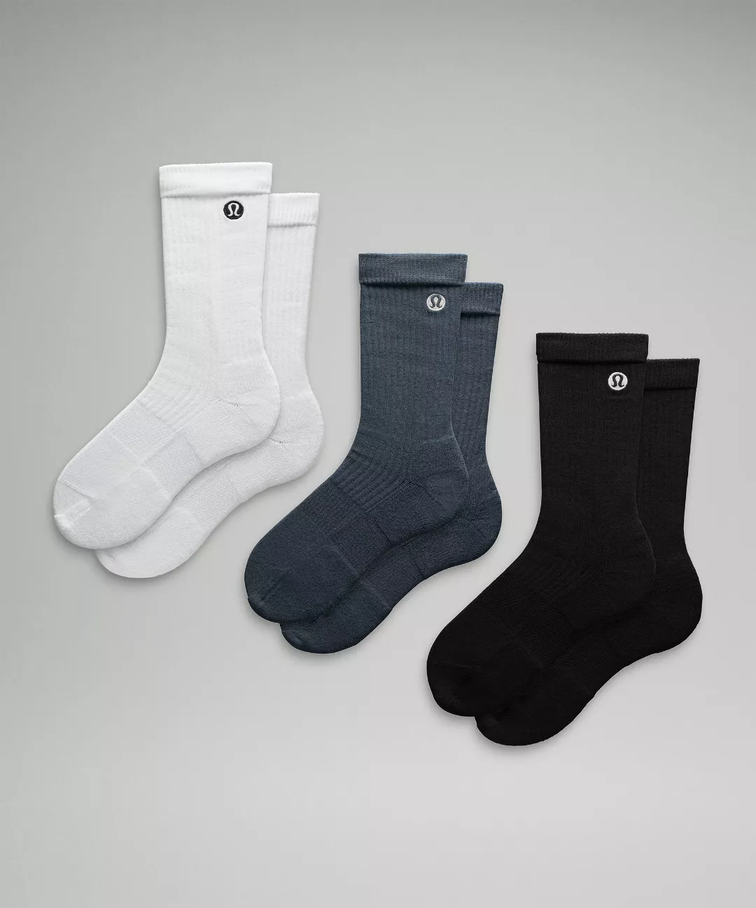 Men's Daily Stride Ribbed Comfort Crew Socks *3 Pack