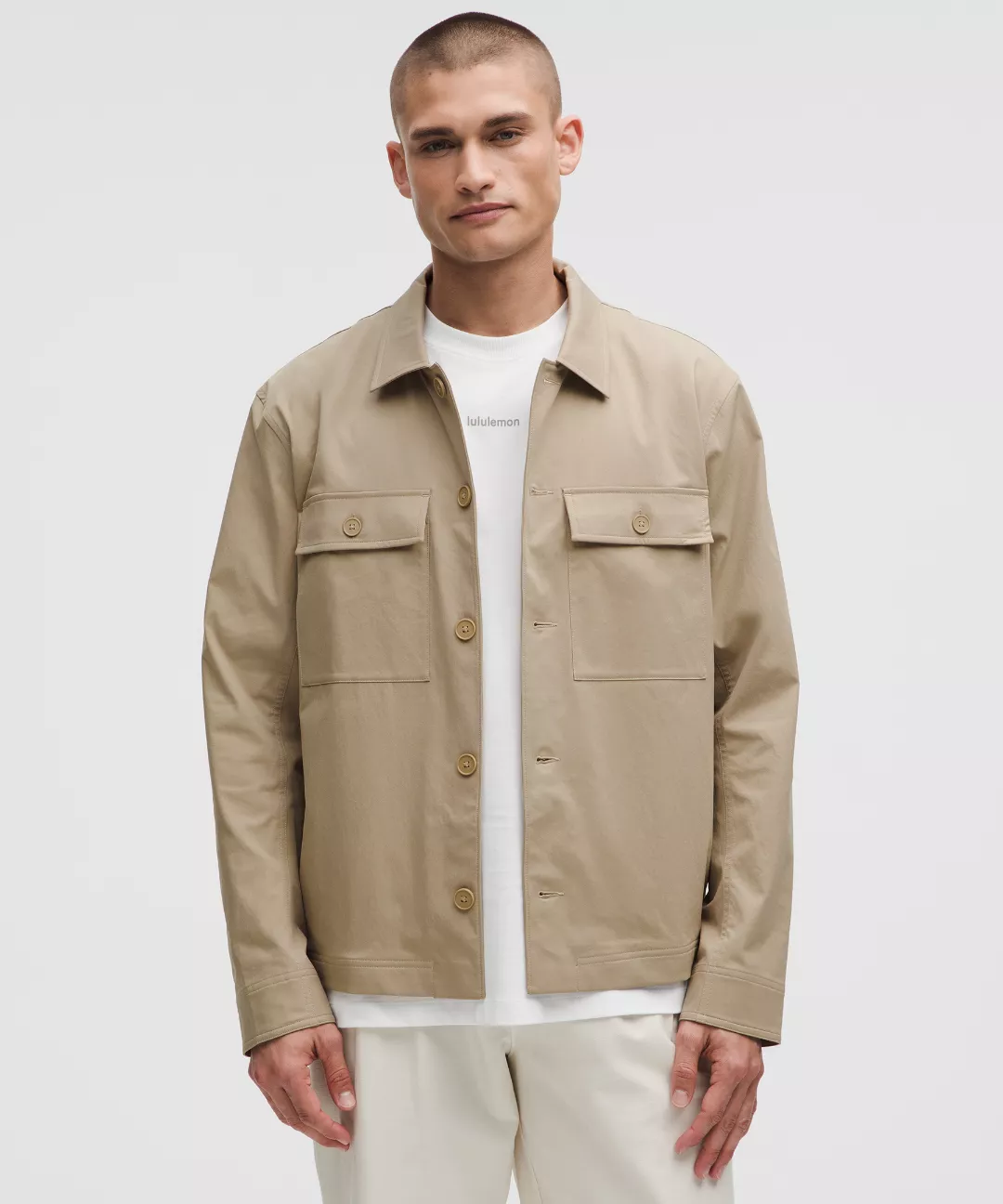 Woven Button-Up Overshirt