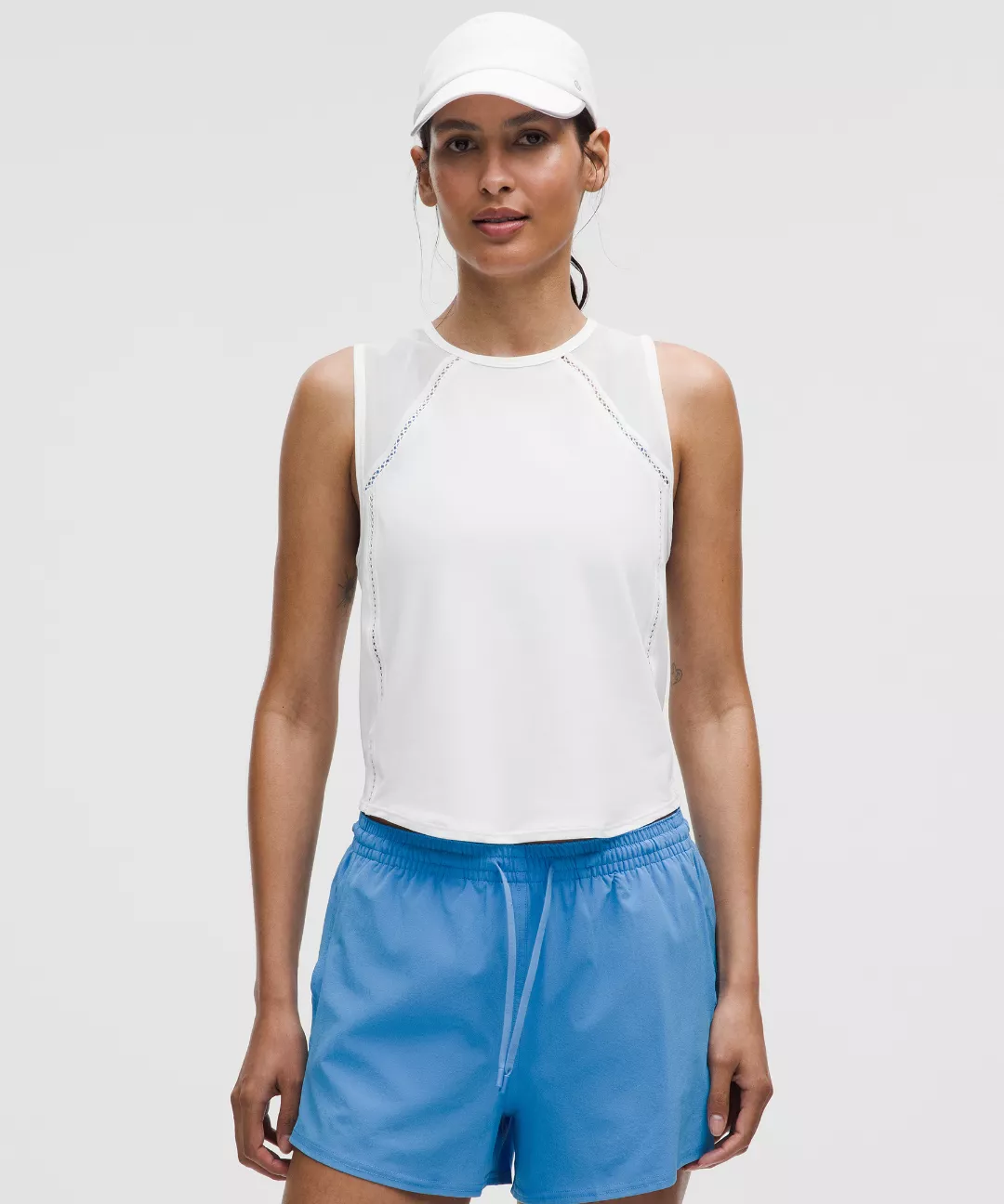 Sculpt Cropped Tank Top *Lace Trim