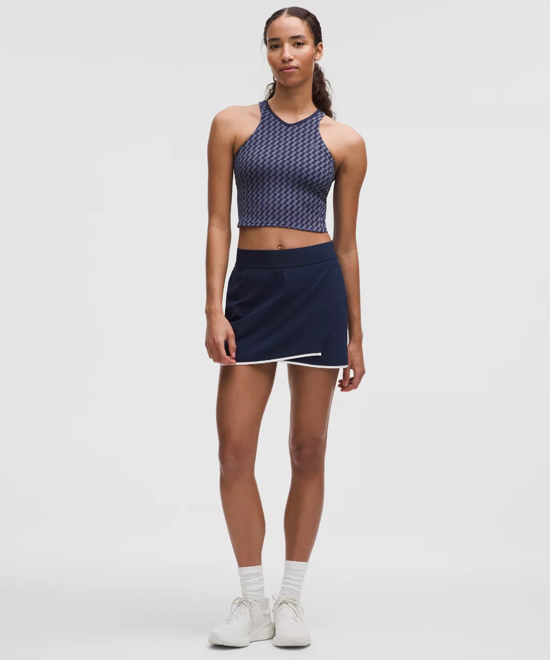 Cropped V-Neck Tennis Tank Top *Medium Support, B/C Cup