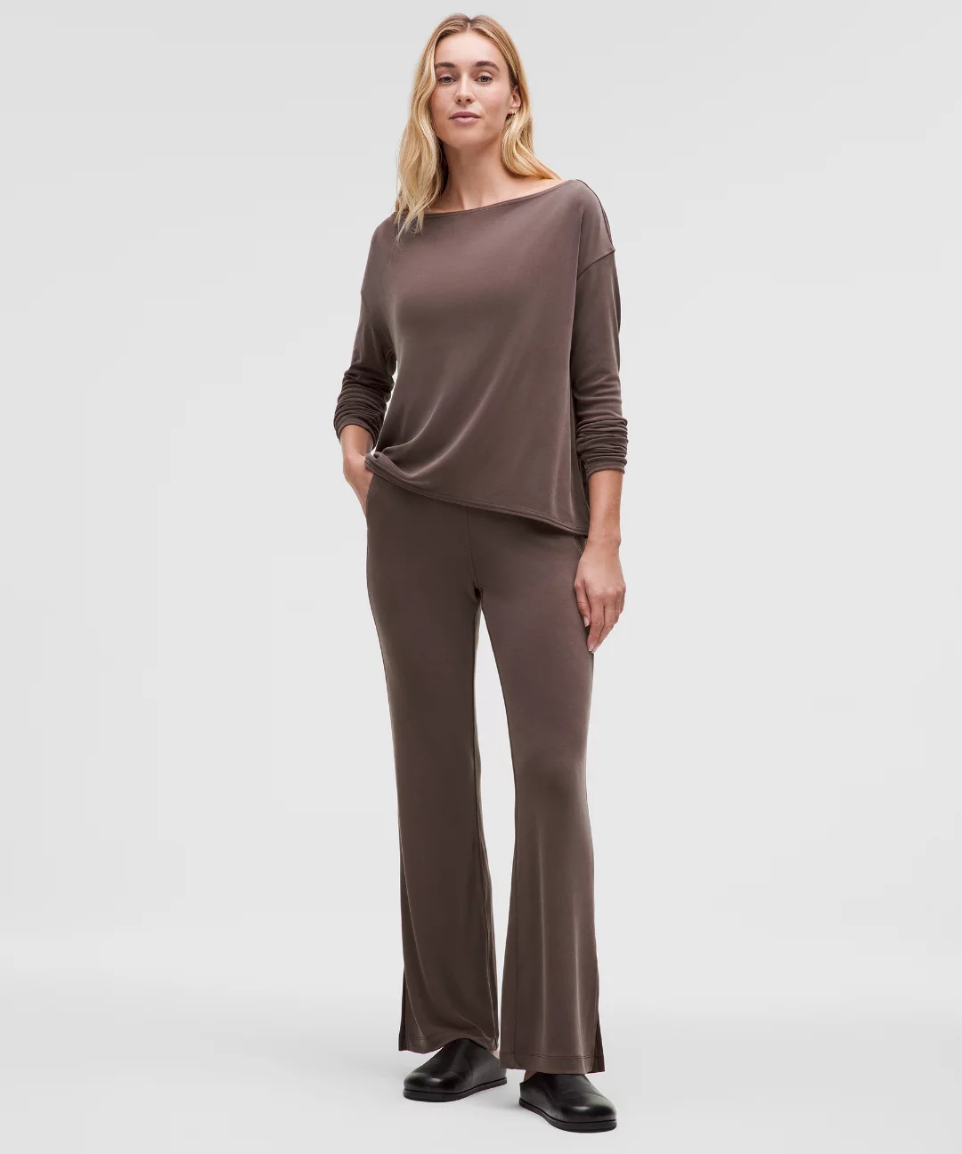 Drapey Softstreme Off-The-Shoulder Long-Sleeve Shirt
