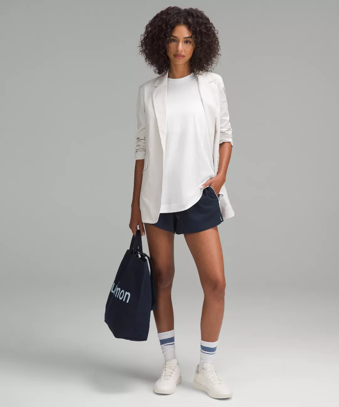 Long Cotton Crewneck Tank Top