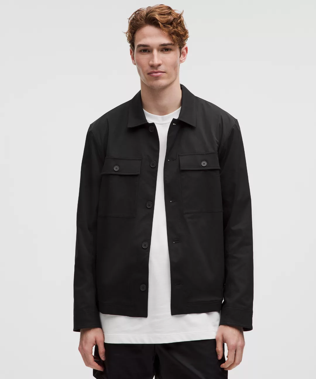 Woven Button-Up Overshirt