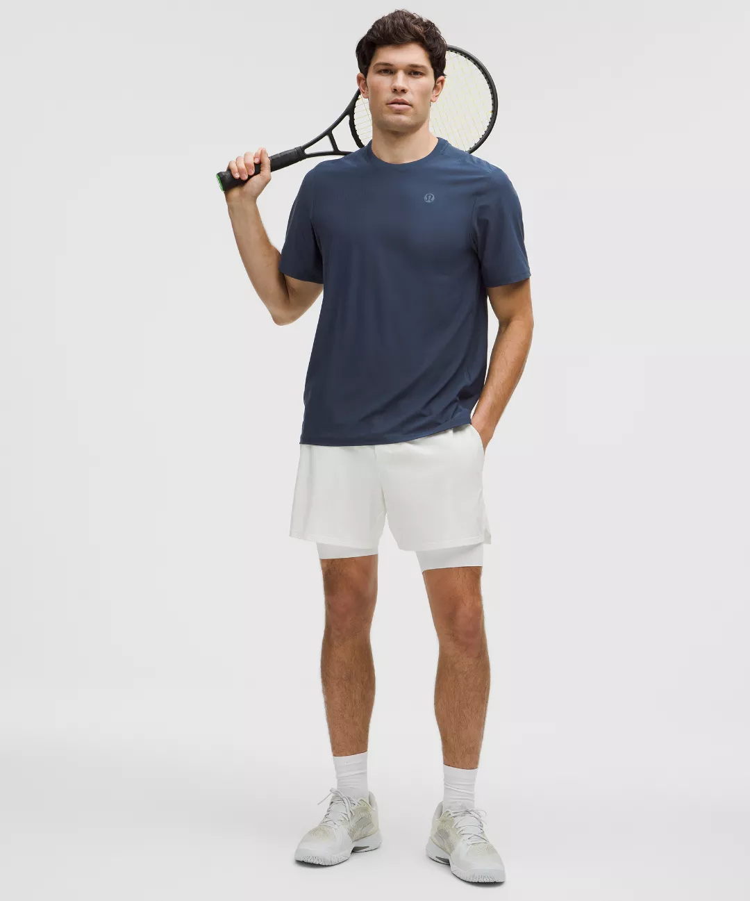 UV-Protective Striped Mesh Tennis T-Shirt
