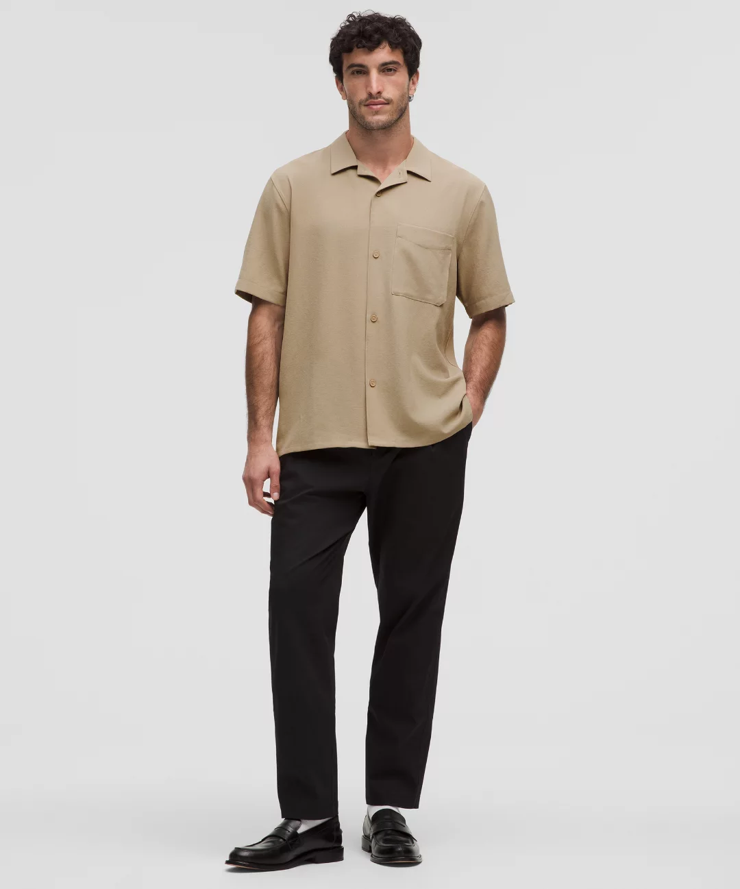 Lightweight Camp Collar Button-Up Shirt *Pocket