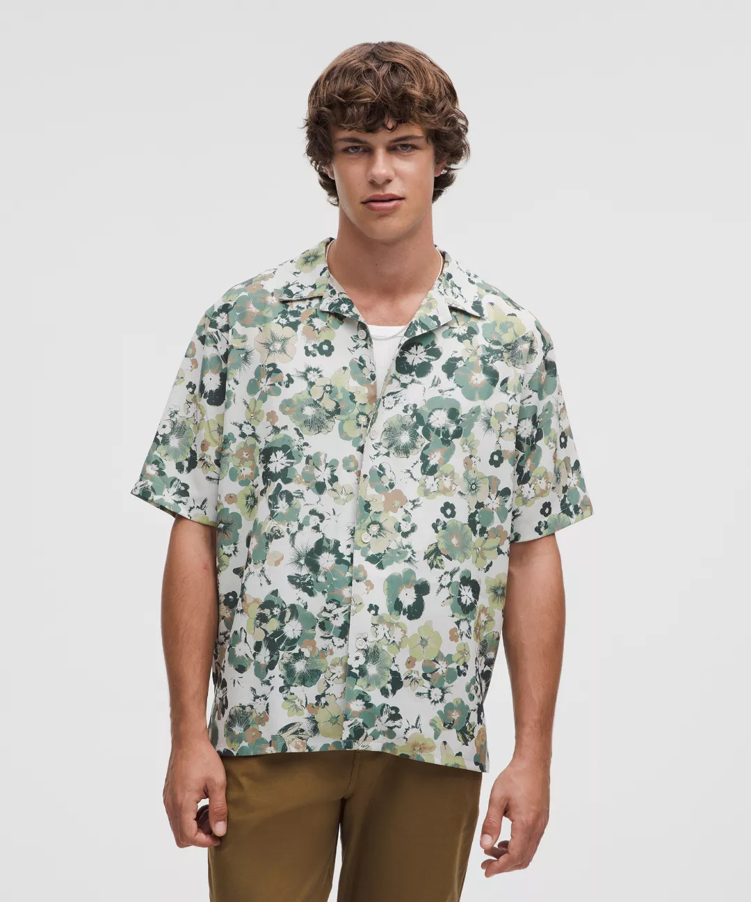 Lightweight Camp Collar Button-Up Shirt