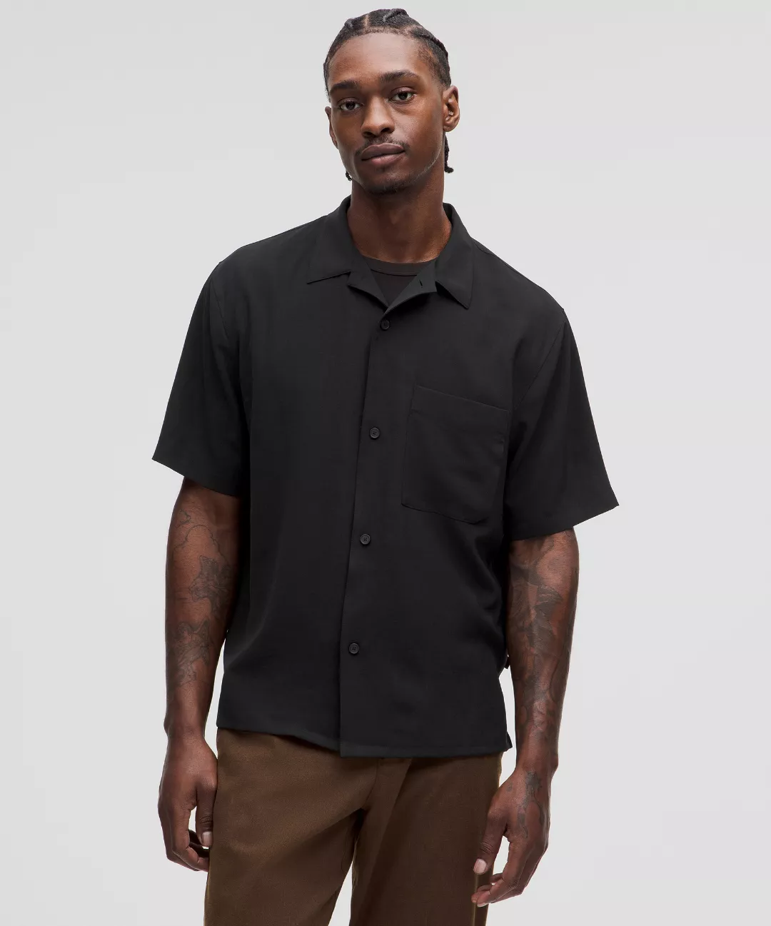 Lightweight Camp Collar Button-Up Shirt *Pocket