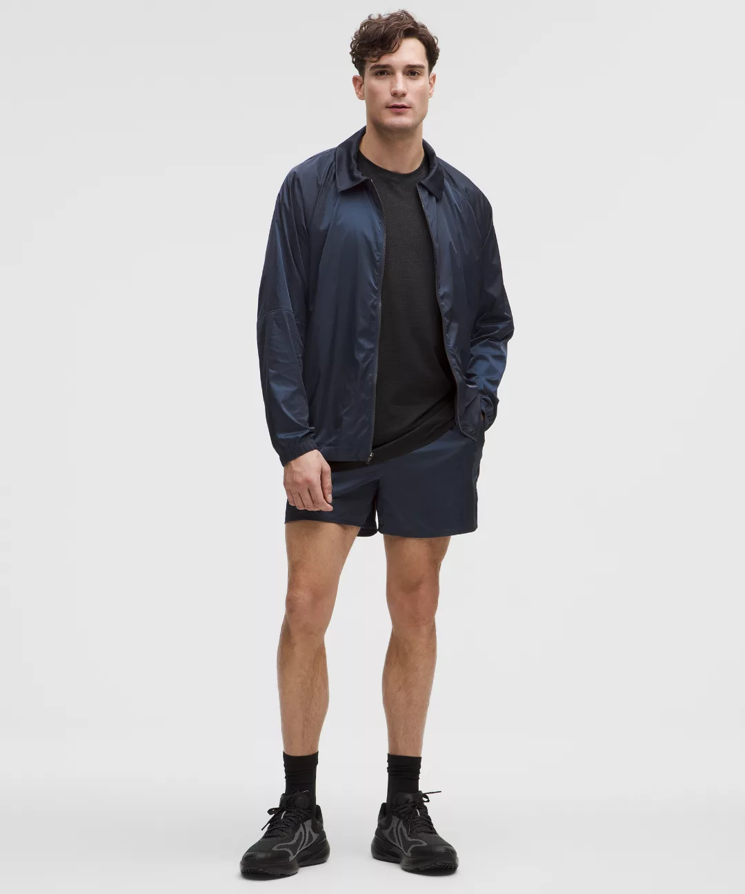Stretch Satin Nylon Track Jacket