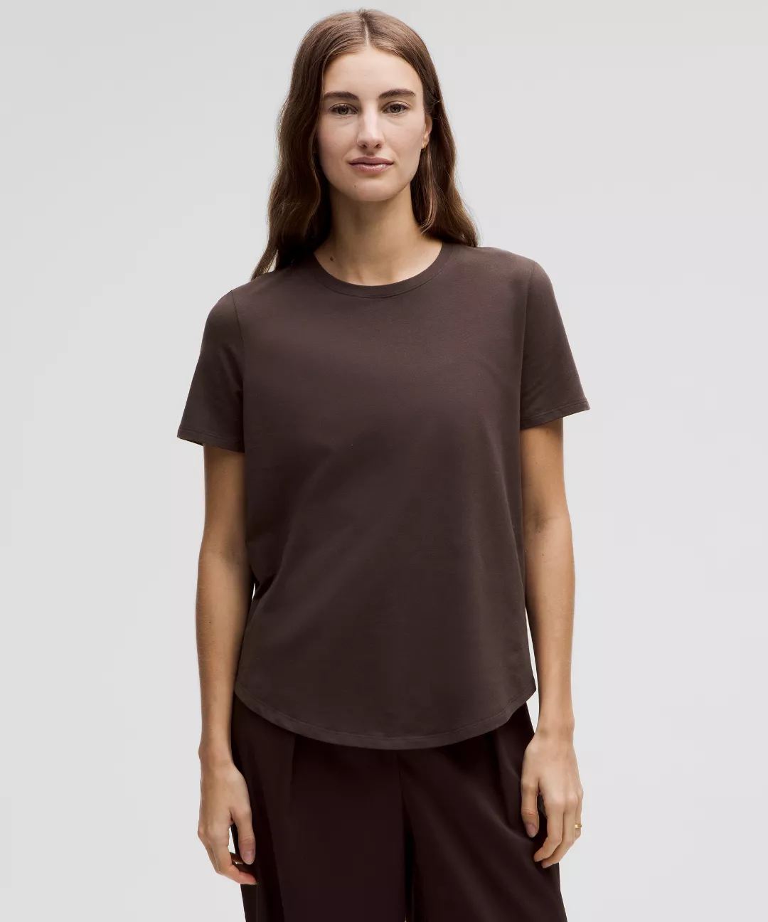 Love Curved-Hem Crewneck T-Shirt