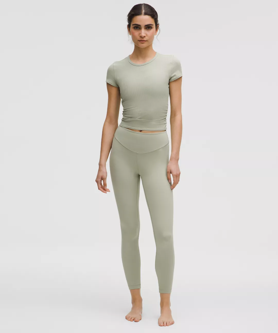 All It Takes Back-Twist Ribbed Short-Sleeve Shirt