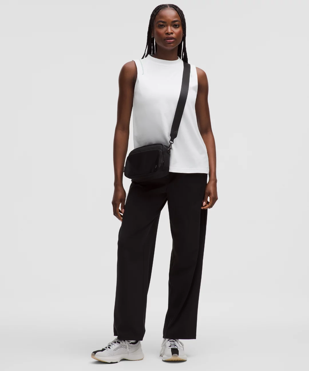 Cotton Jersey Stitch-Detail Tank Top