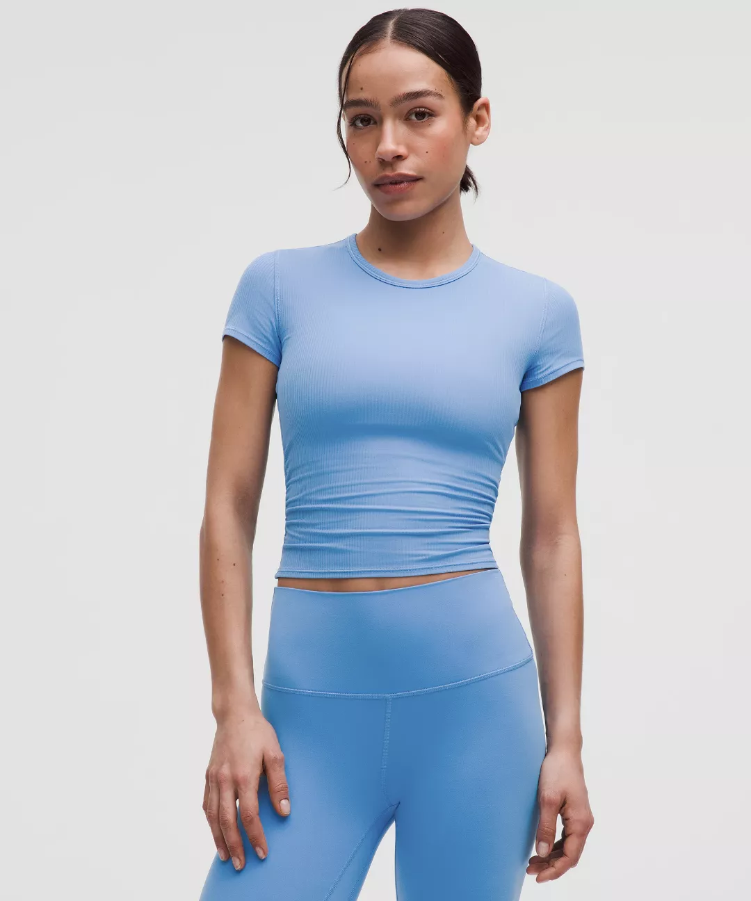All It Takes Back-Twist Ribbed Short-Sleeve Shirt